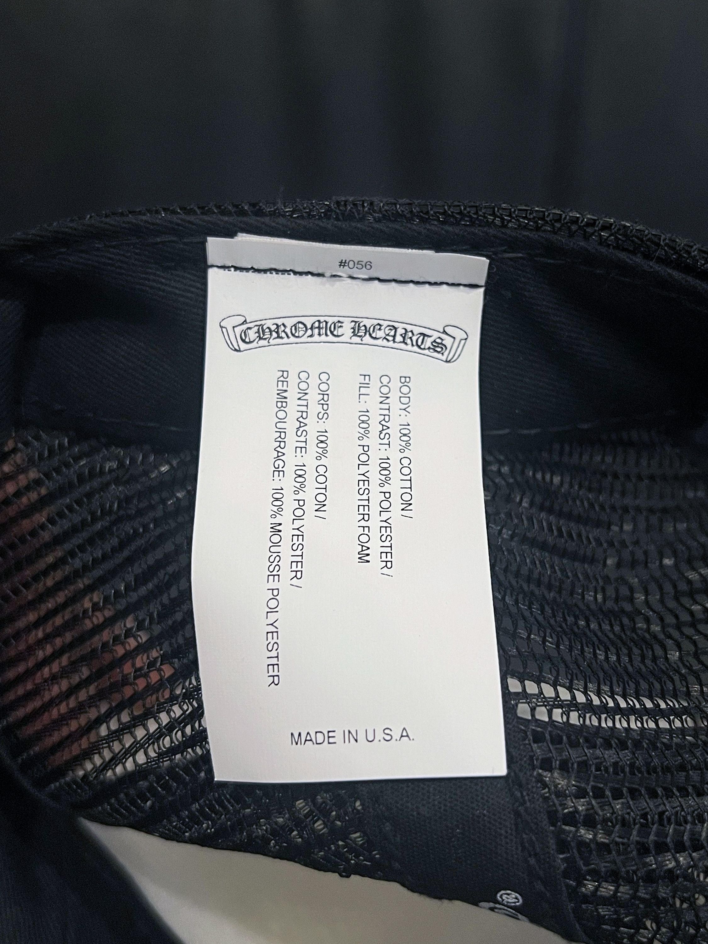 Chrome Hearts Chrome Hearts Trucker Mesh Cap with CH Patch Cross Blk/Wht Size ONE SIZE - 7 Thumbnail