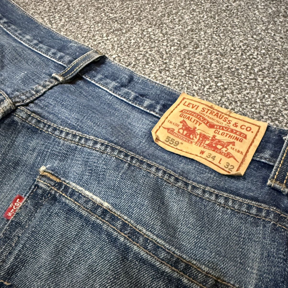 Engineered Garments × Levi's Vintage 90s Levis 559 Baggy Relaxed Straight Denim Jeans W34 Size US 34 / EU 50 - 9 Thumbnail