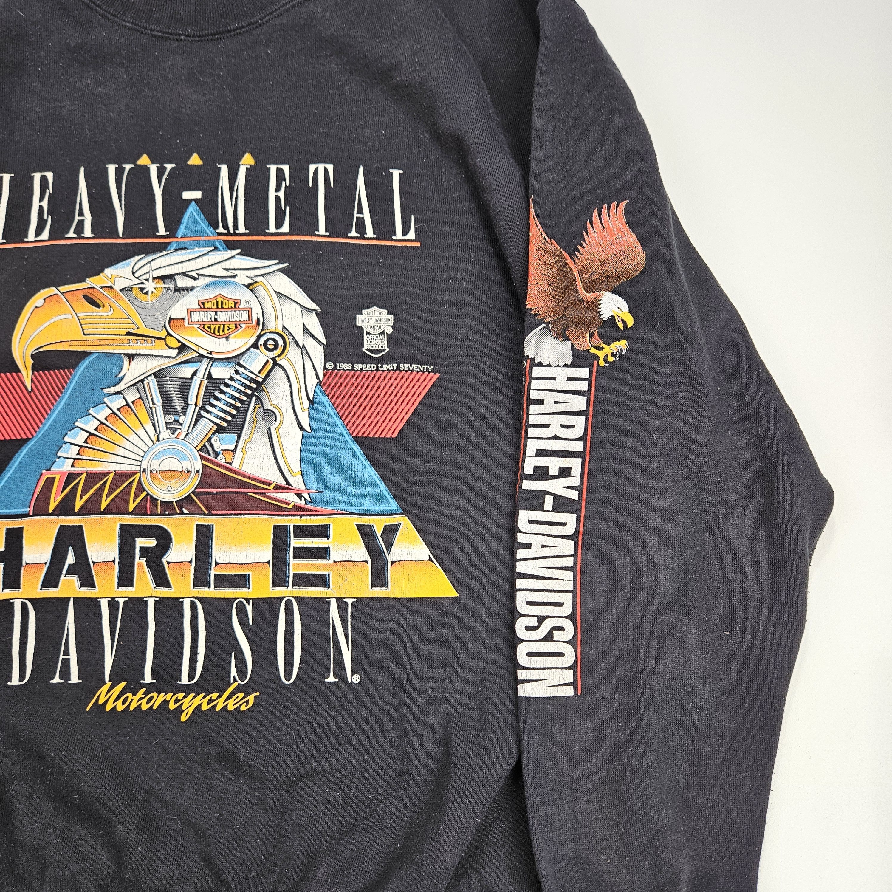 Harley Davidson 88 Harley Davidson Large Heavy Metal Crewneck Sweater Eagle Size US L / EU 52-54 / 3 - 4 Thumbnail