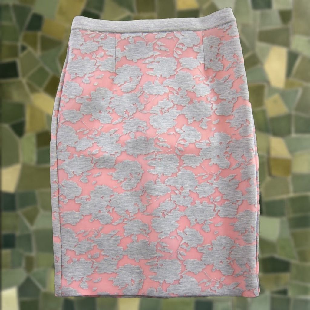 Vintage Catherine Malandrino NWT Isabel Pink Grey Floral Skirt Women 6 Size 28" / US 6 / IT 42 - 1 Thumbnail
