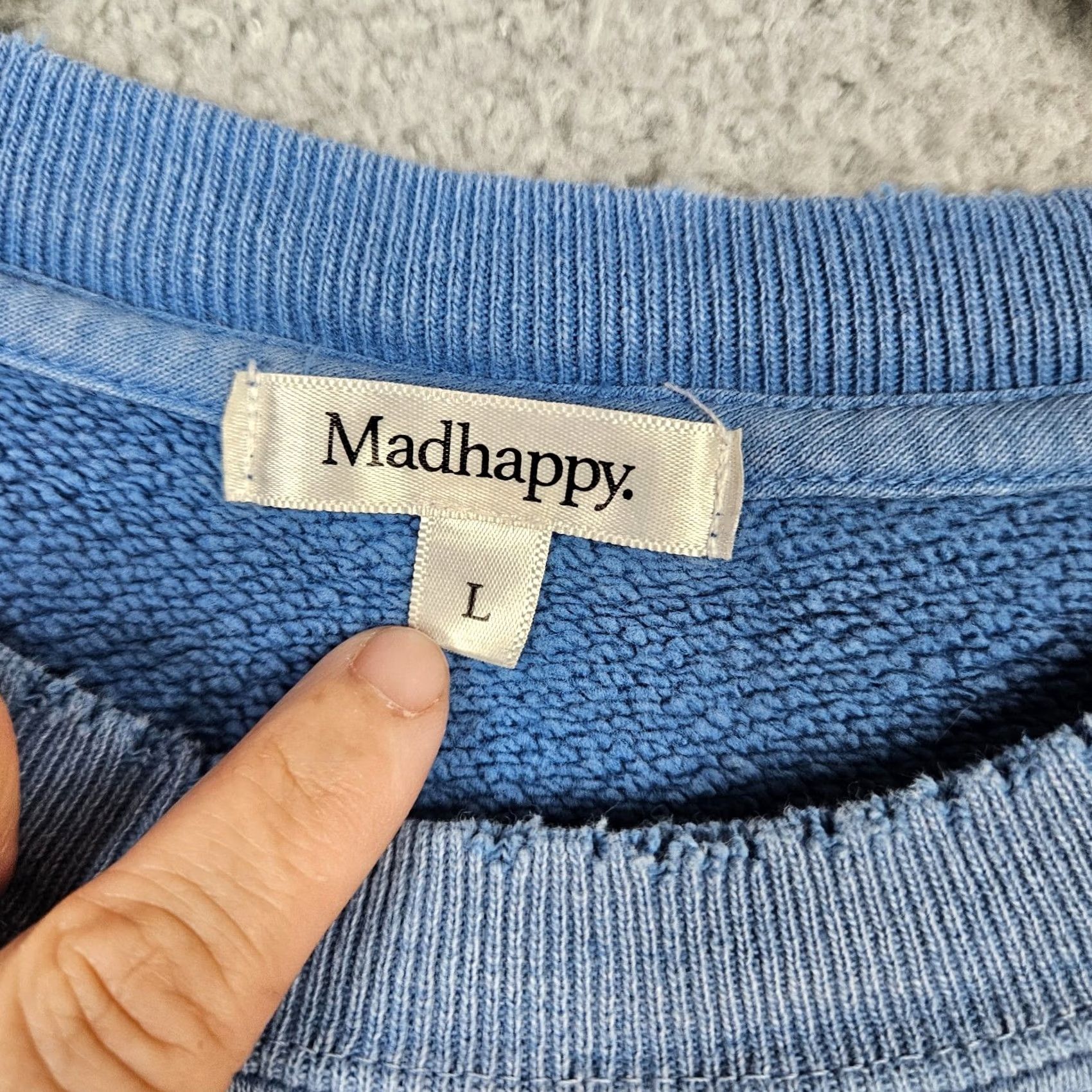 Madhappy MADHAPPY Women's Blue Acid Wash Cropped Sweatshirt Top Regular Size L Size L / US 10 / IT 46 - 7 Thumbnail