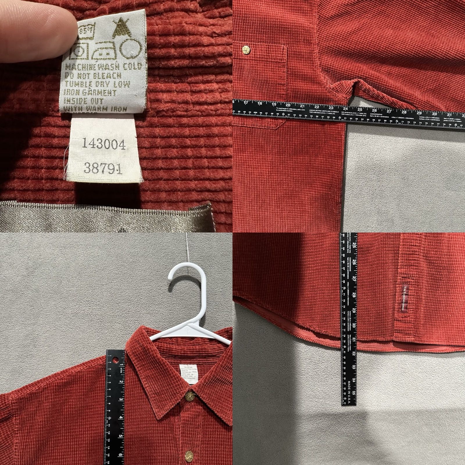 The Territory Ahead The Territory Ahead Shirt Mens L Orange/Red Waffle Textured Button-Up Heavy GUC Size US L / EU 52-54 / 3 - 8 Thumbnail