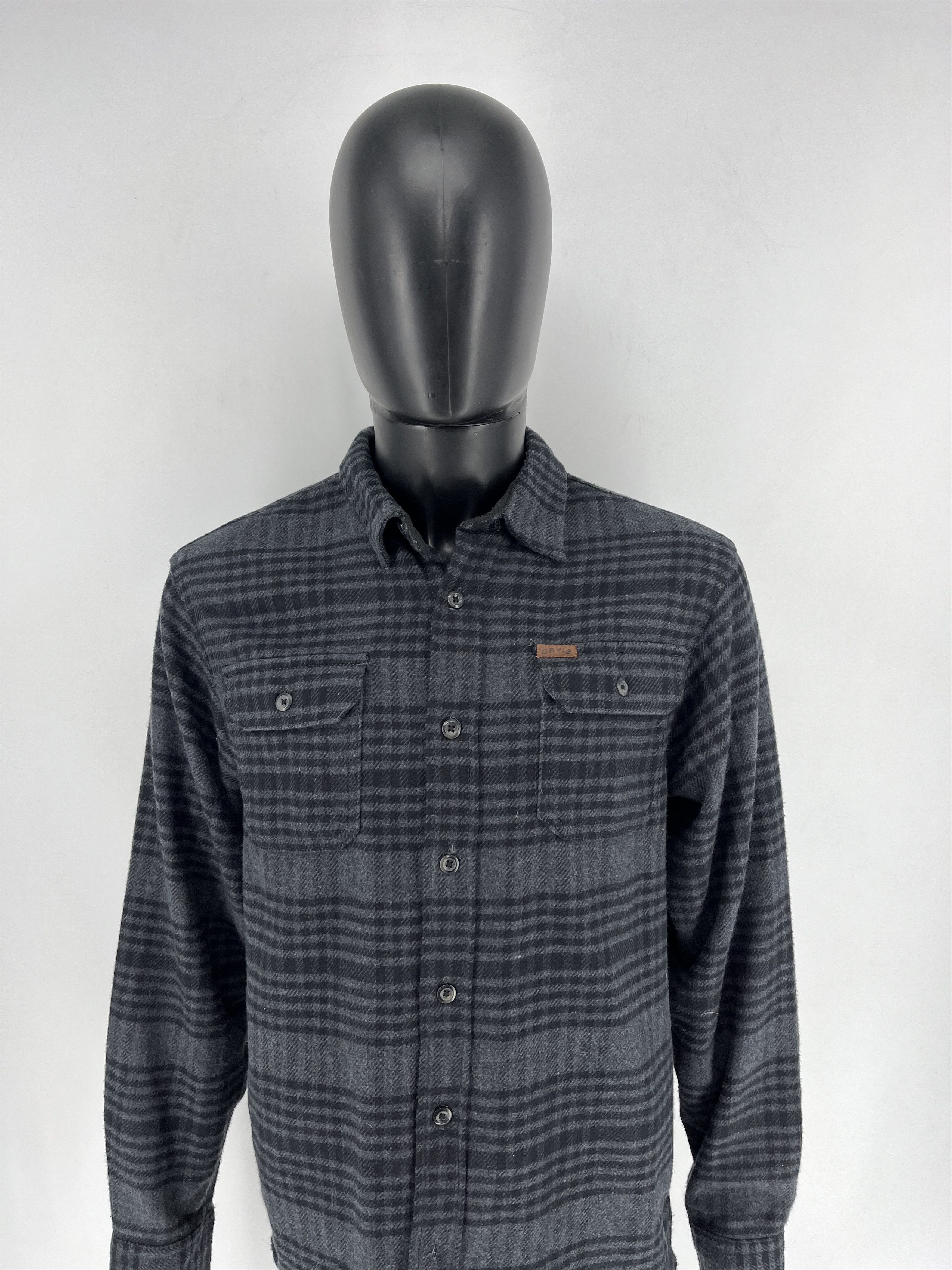 Orvis × Vintage Orvis Thick Flannel Button Front Shirt Grey Plaid Mens M Size US M / EU 48-50 / 2 - 5 Thumbnail