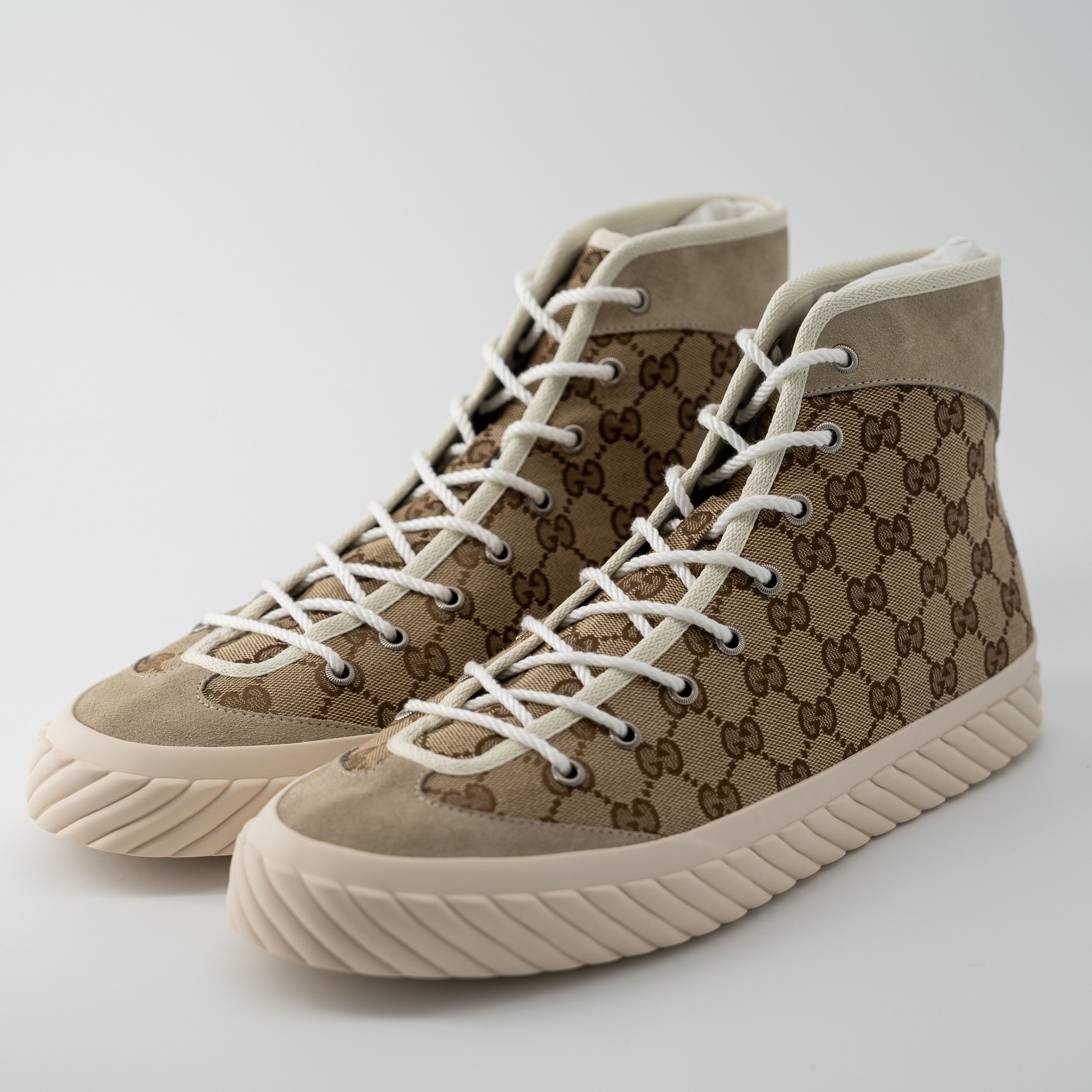 Gucci 13G - Gucci GG Canvas Monogram Sneakers Tortuga Beige High Size US 13 / EU 46 - 1 Thumbnail