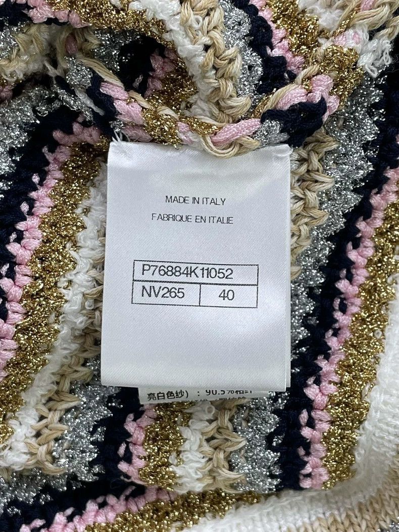 Chanel Chanel 24P silver striped knitted cardigan coat Size S / US 4 / IT 40 - 4 Thumbnail