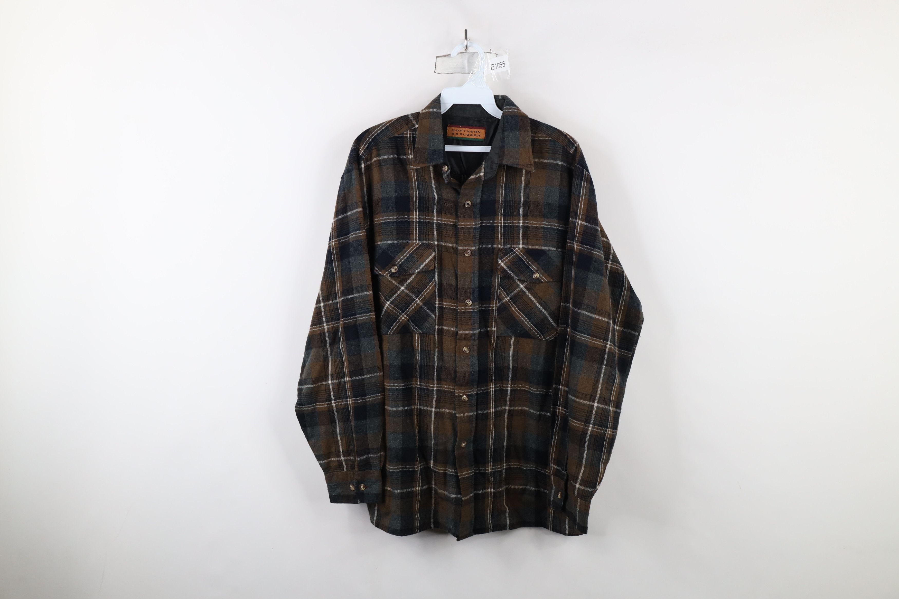 Vintage Vintage 90s Streetwear Collared Button Shirt Brown Plaid Size US M / EU 48-50 / 2 - 1 Thumbnail