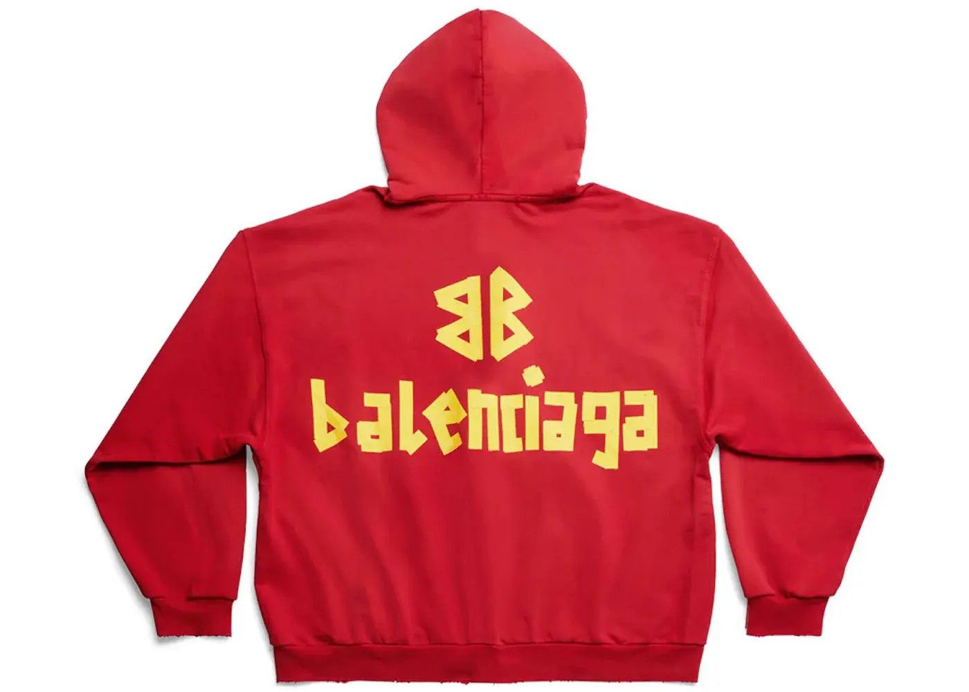 Balenciaga o1w1db10326 Tape Type Ripped Pocket Zip-Up Hoodie in Red Size US XXS / EU 40 - 2 Thumbnail