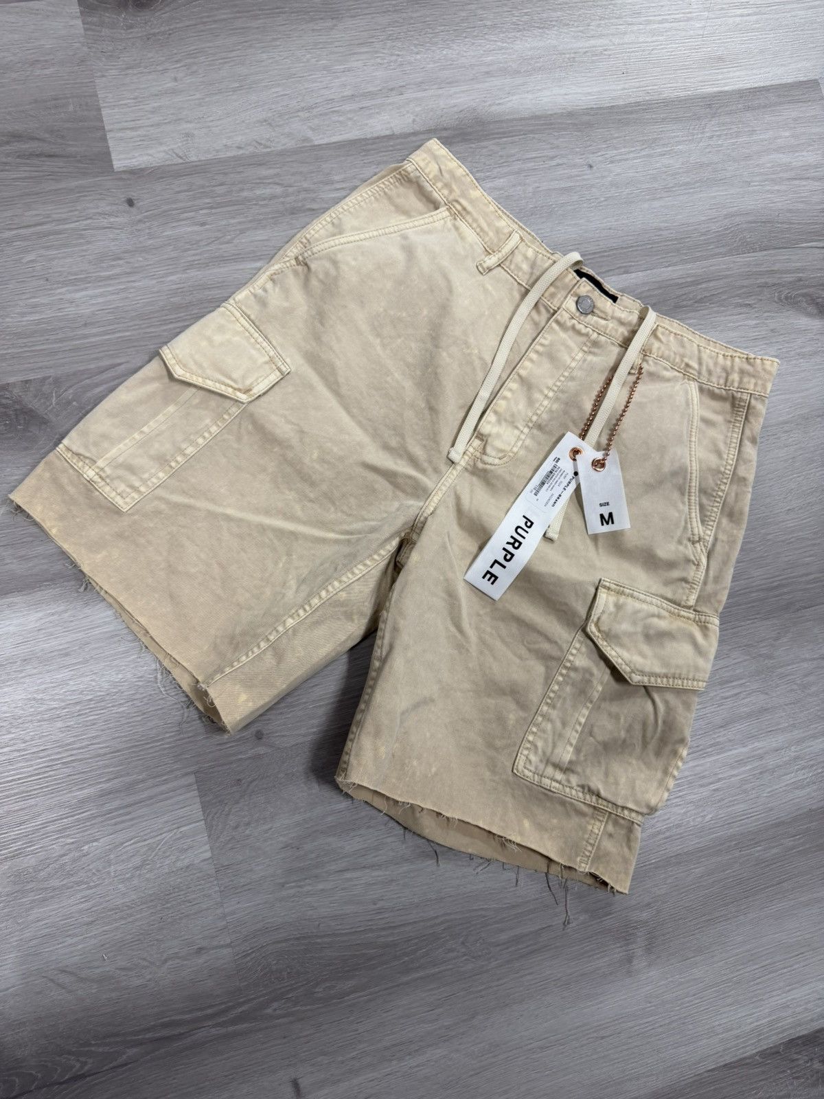Purple Brand Relaxed Fit Cargo Shorts Brown Rice
