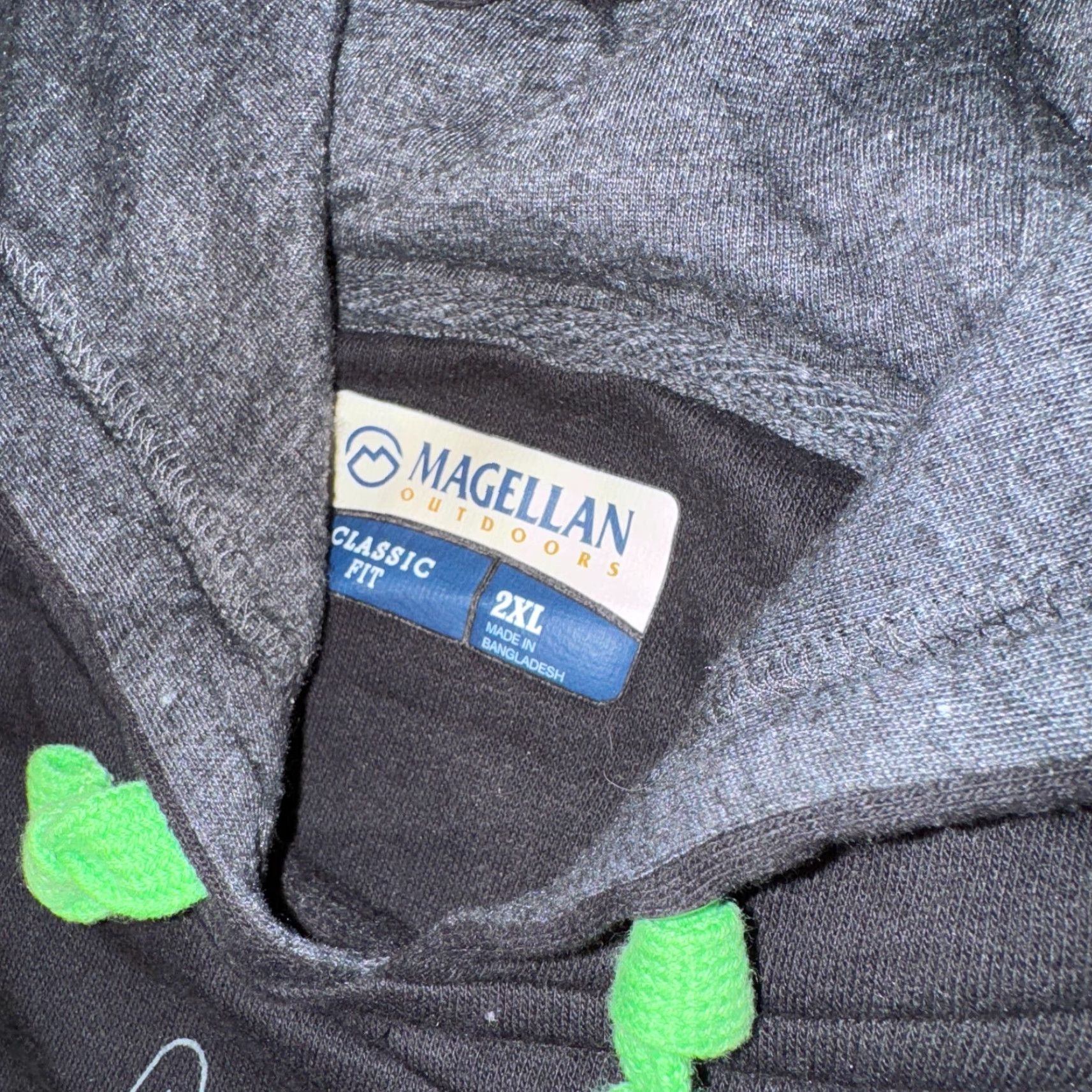 Vintage Magellan Outdoors Hoodie Pullover 2XL Black Green Outdoor Sports Men Reg Long Sleeve Hooded Pockets Athletic Sweatshirt Size US XXL / EU 58 / 5 - 2 Thumbnail