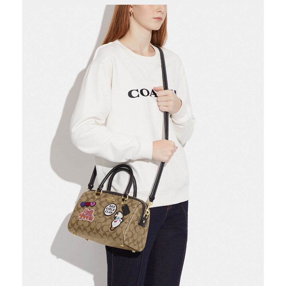 Coach Coach Rowan Satchel In Signature Canvas With Disney Patches Size ONE SIZE - 9 Thumbnail