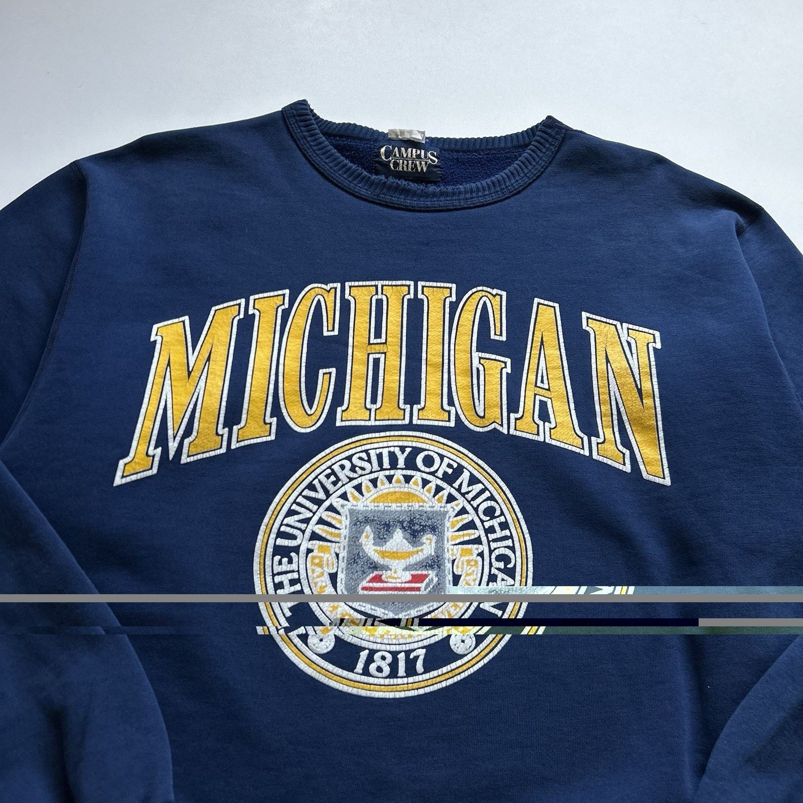 NCAA Vintage 90s The University Of Michigan Crewneck XL USA NCAA Size US XL / EU 56 / 4 - 2 Thumbnail