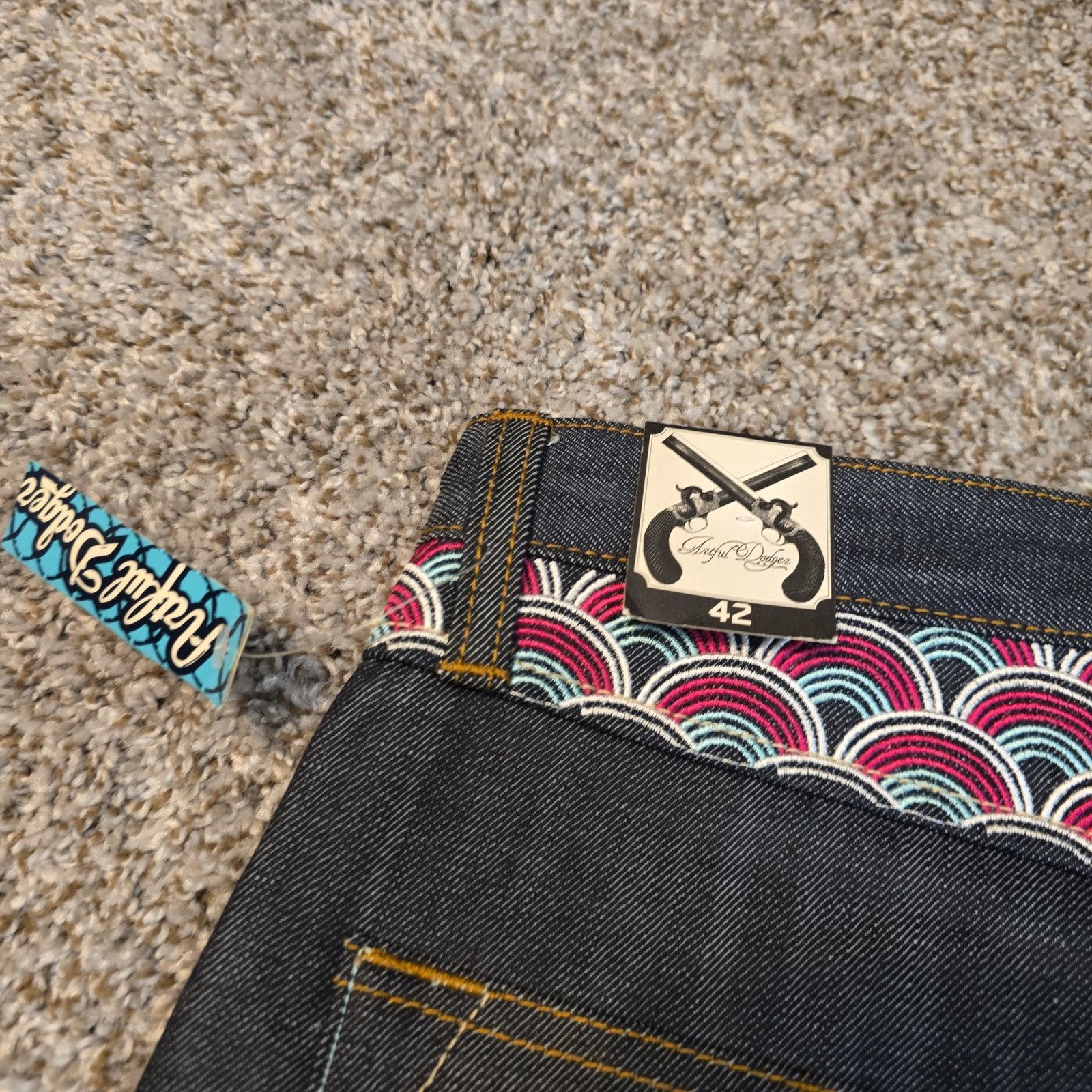 Artful Dodger NWT Y2K Vtg Artful Dodger Pastel Tiger Embroidered Jeans 42 Size US 42 / EU 58 - 7 Thumbnail