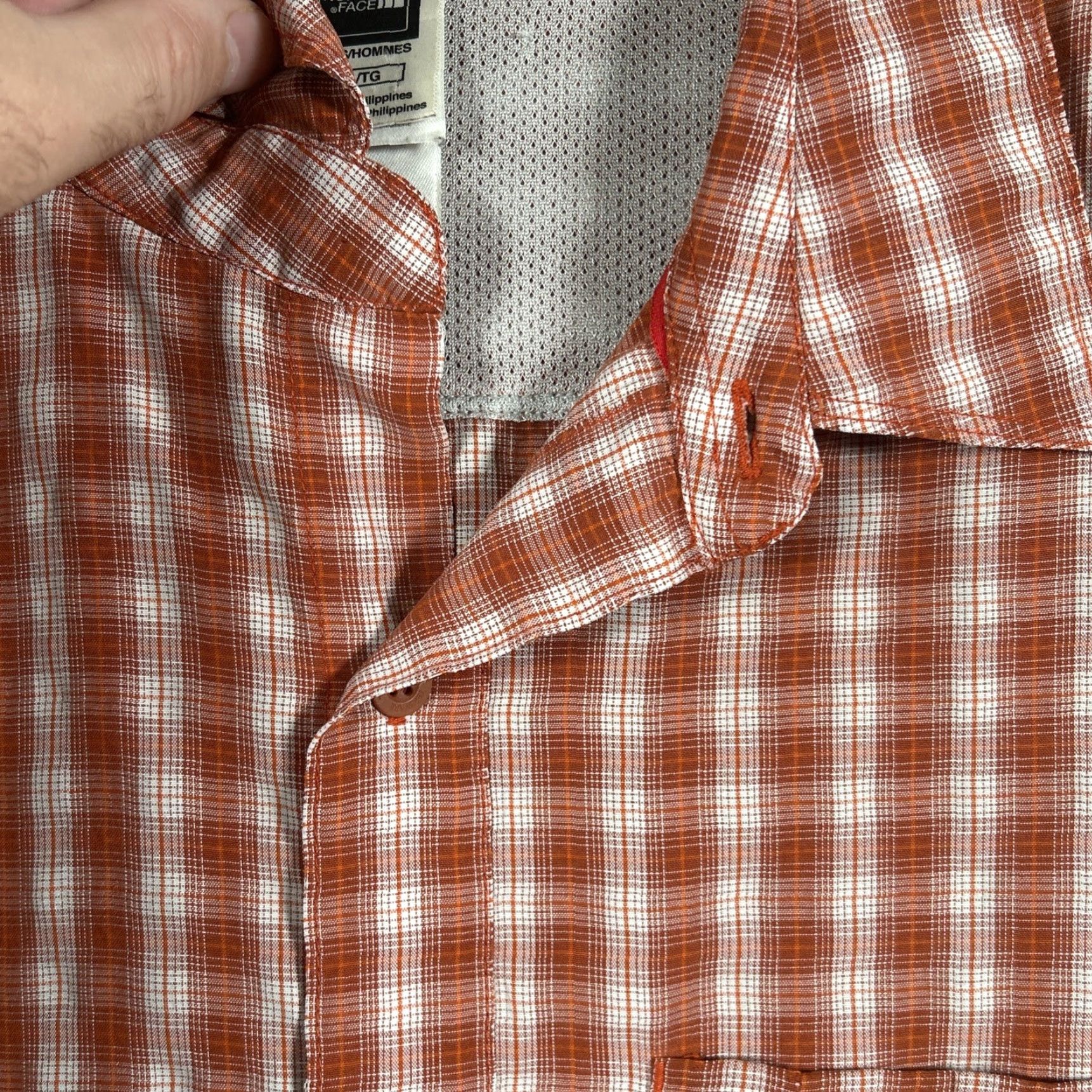 The North Face The North Face Mens Short Sleeve Button Up Shirt XL Orange Check Hiking Read Size US XL / EU 56 / 4 - 7 Thumbnail
