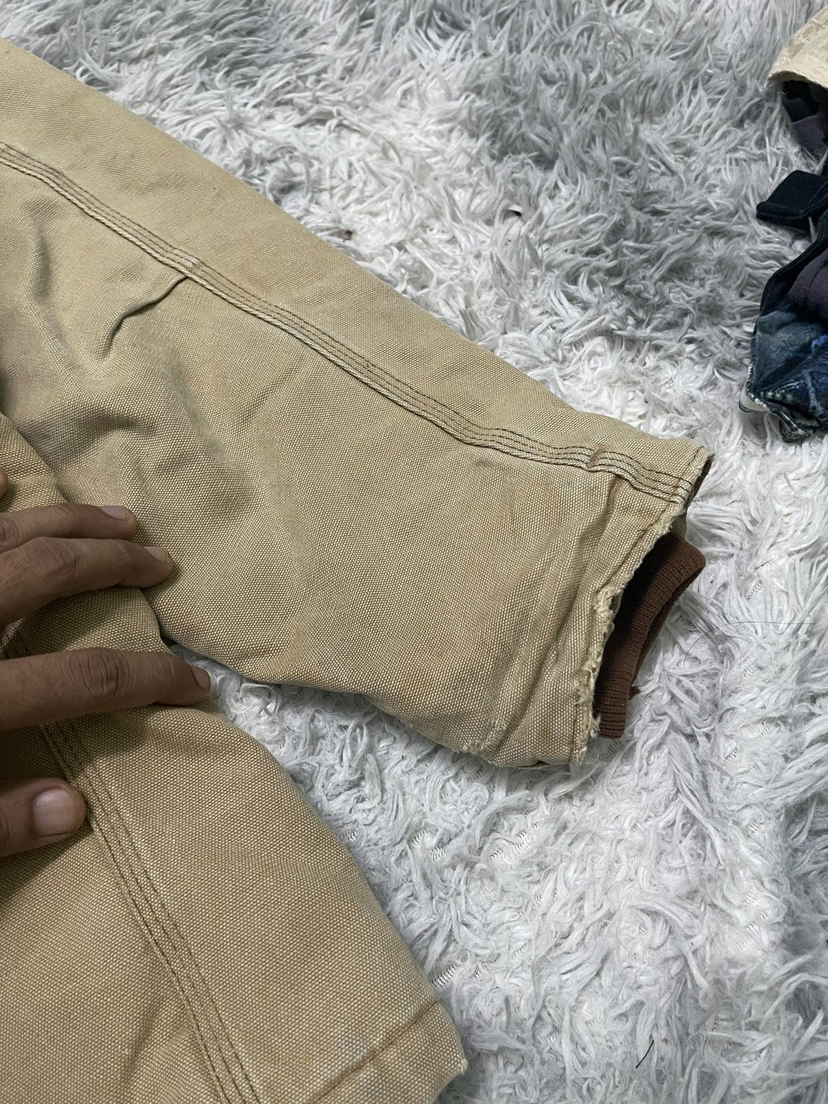 Carhartt VINTAGE CARHARTT KHAKI NICELY FADED QUILTED LINEN RARE Size US L / EU 52-54 / 3 - 18 Thumbnail