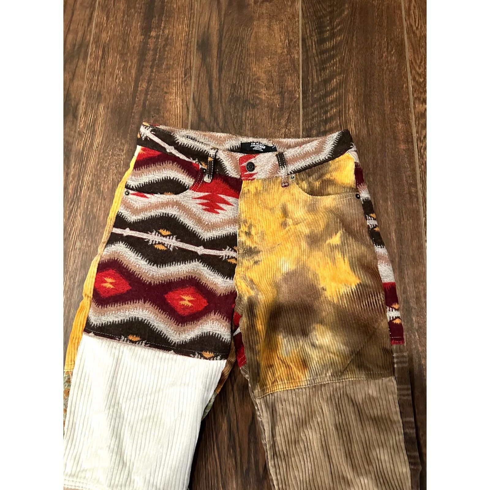 Jaded London Jaded London Pants Jeans Womens 26 Patchwork Corduroy Aztec Boyfriend Fit Straight NWT Size 26" / US 2 / IT 38 - 4 Thumbnail