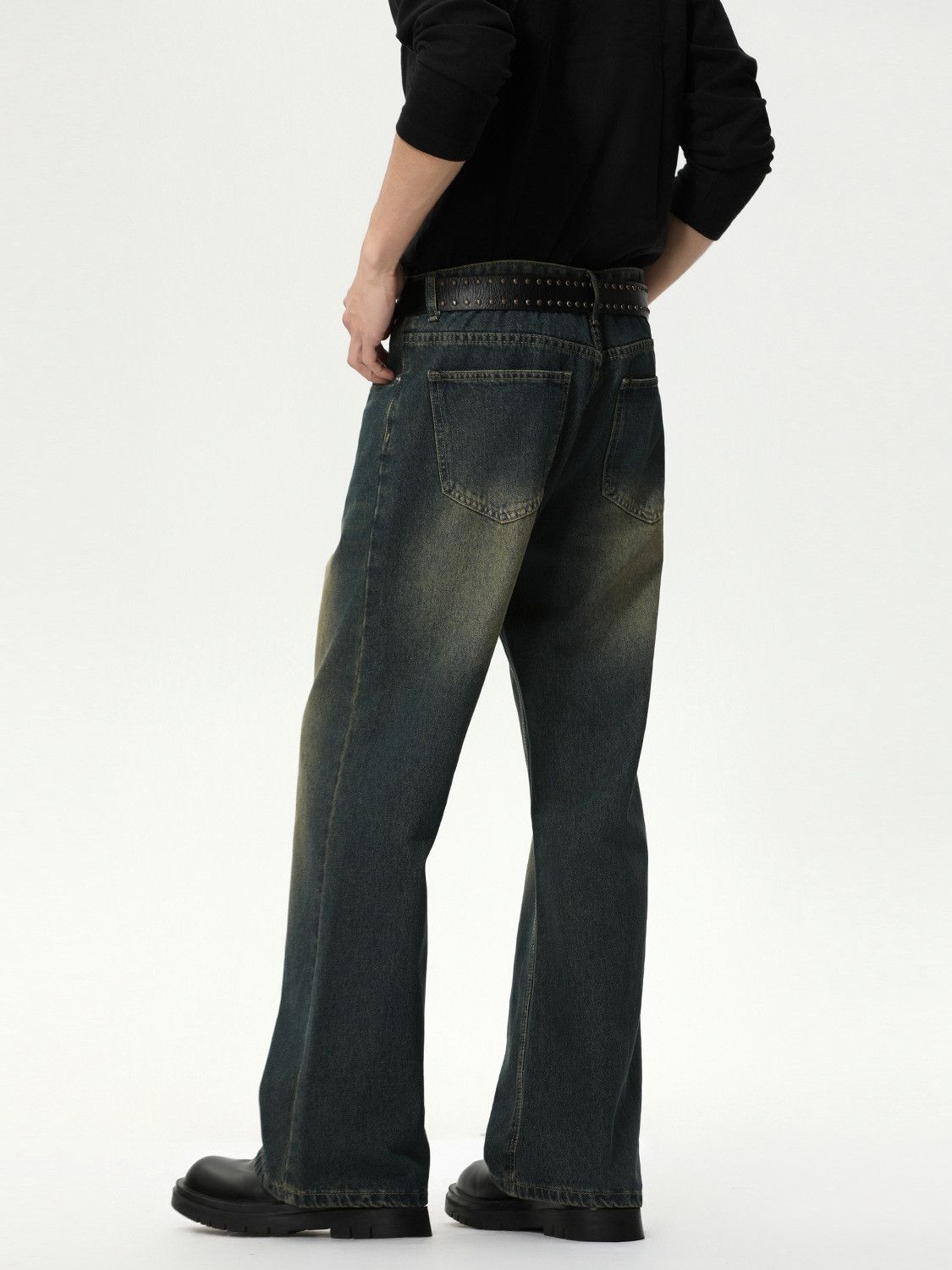 Vintage Men's distressed retro casual washed flared jeans Size US 32 / EU 48 - 5 Thumbnail