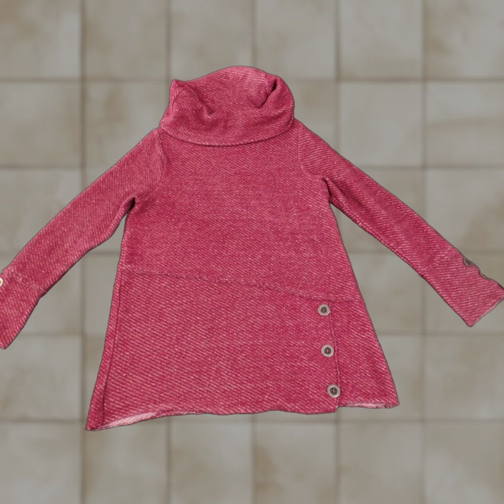 Soft Surroundings Soft Surroundings Sweater Raglan Sleeve Red S Turtleneck Pullover Knit Polyester Open-Knit Stretch Logo Women Regular Modern Size S / US 4 / IT 40 - 1 Thumbnail