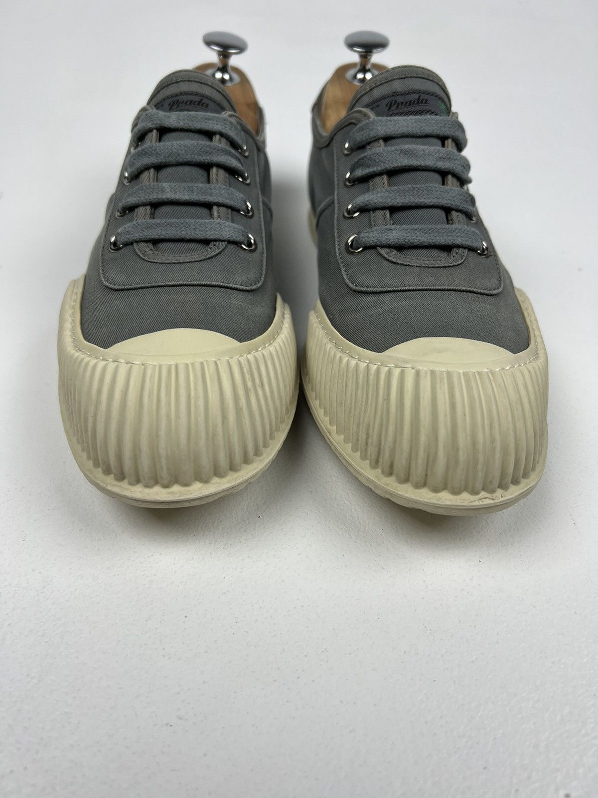 Prada PRADA Sneakers Low-Top Shoes Denim Rubber Logo Gray Wmn’s Size US 9 / IT 39 - 4 Thumbnail