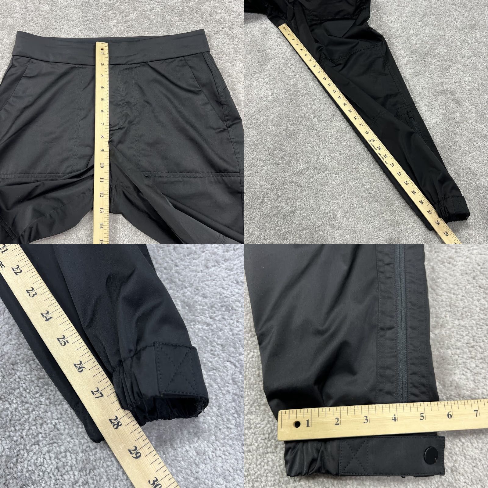 Athleta Athleta Radiant Jogger Pants Womens 6 Black Satin Tapered Athleisure Travel Ankle Zip Inseam 28” Size 28" / US 6 / IT 42 - 10 Thumbnail