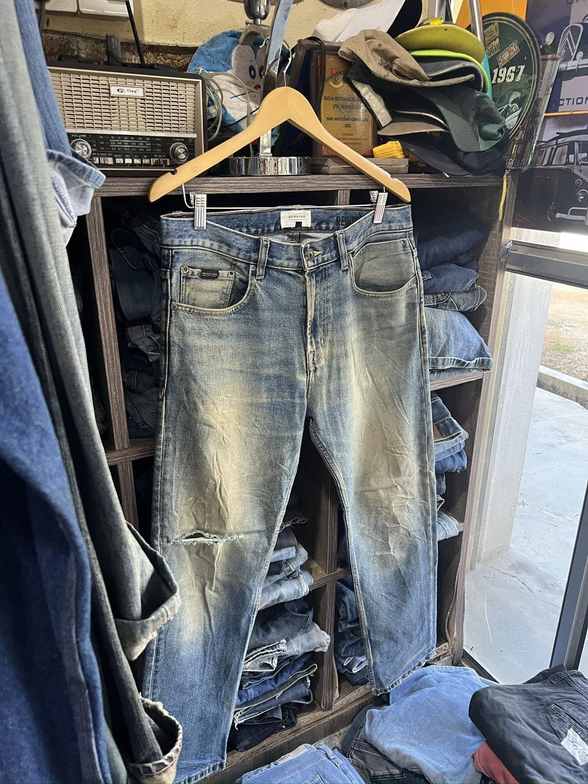 Quiksilver 🔥Rare Quiksilver Distressed Denim Size US 35 - 4 Thumbnail
