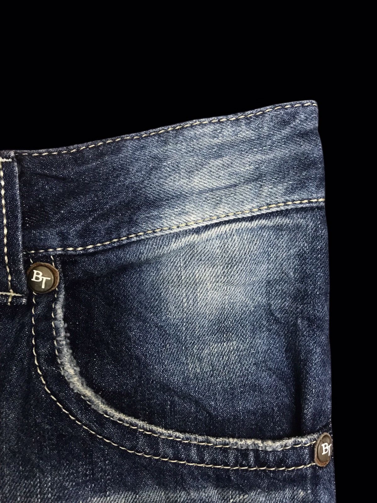 Edwin 💥BOOTCUT💥ARCHIVAL EDWIN STONE WASH DISTRESSED DENIM F112 Size US 35 - 10 Thumbnail