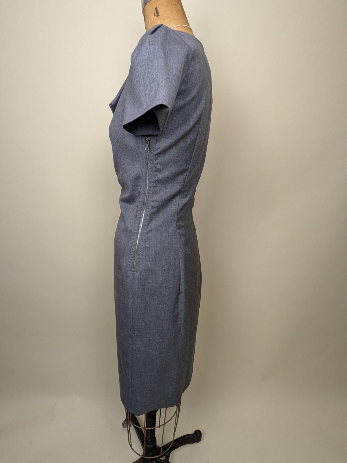 Moschino y2k moschino grey wool gathered dress Size S / US 4 / IT 40 - 3 Thumbnail