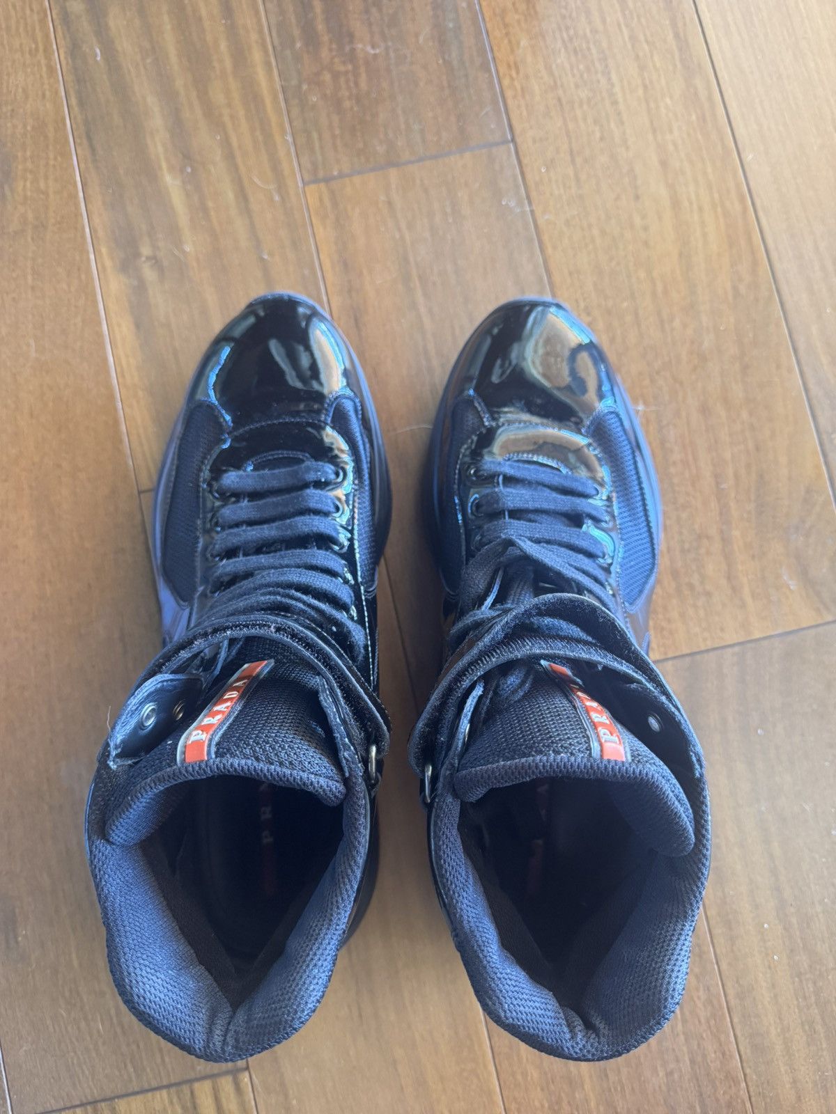 Prada Prada America’s Cup High Top Patent Leather Size US 12 / EU 45 - 5 Thumbnail