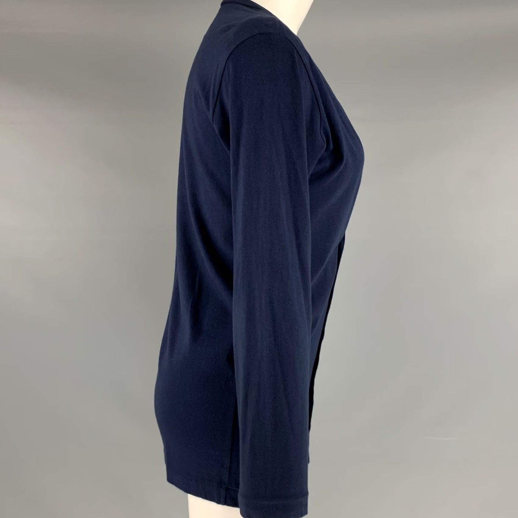 Comme des Garcons Girl COMME des GARCONS Size S Navy Cotton Knit Buttoned Cardigan Size S / US 4 / IT 40 - 2 Thumbnail