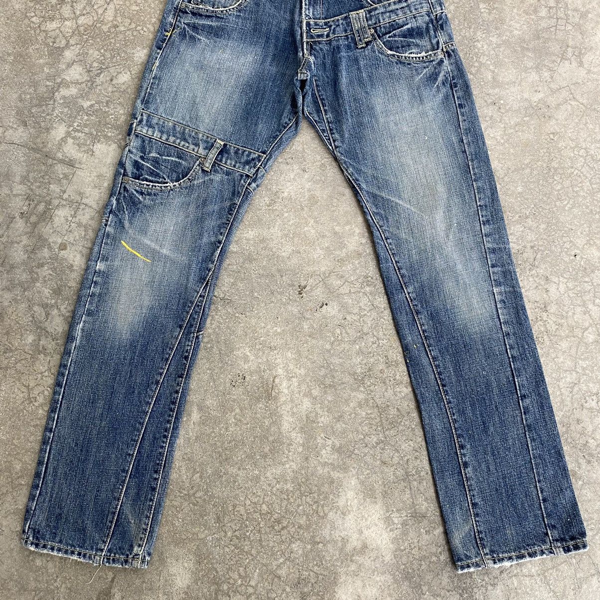 Designer × Japanese Brand Rage Blue Japan Double Waist Denim Jeans Size US 31 - 3 Thumbnail