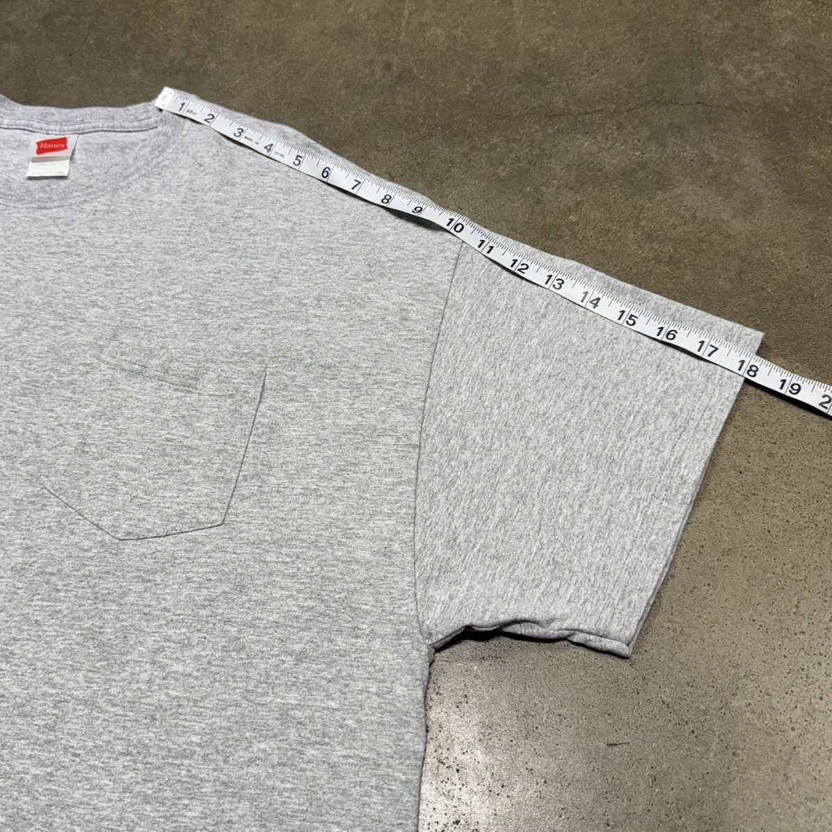 Hanes Vintage Hanes Pocket Tee XL Gray Heavyweight Size US XL / EU 56 / 4 - 6 Thumbnail
