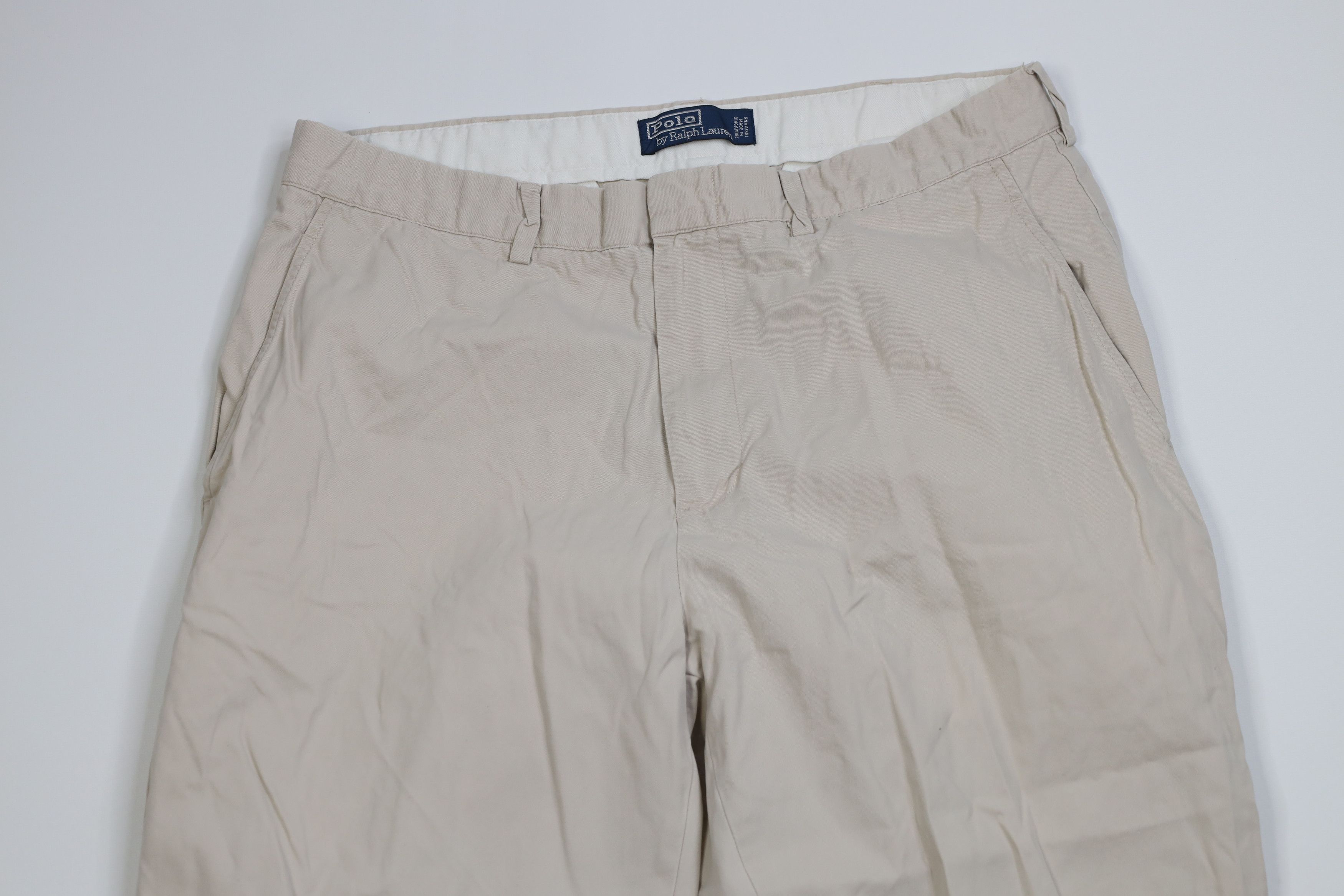 Polo Ralph Lauren Vintage 90s Ralph Lauren Wide Leg Chino Pants Trousers Stone Size US 34 / EU 50 - 2 Thumbnail