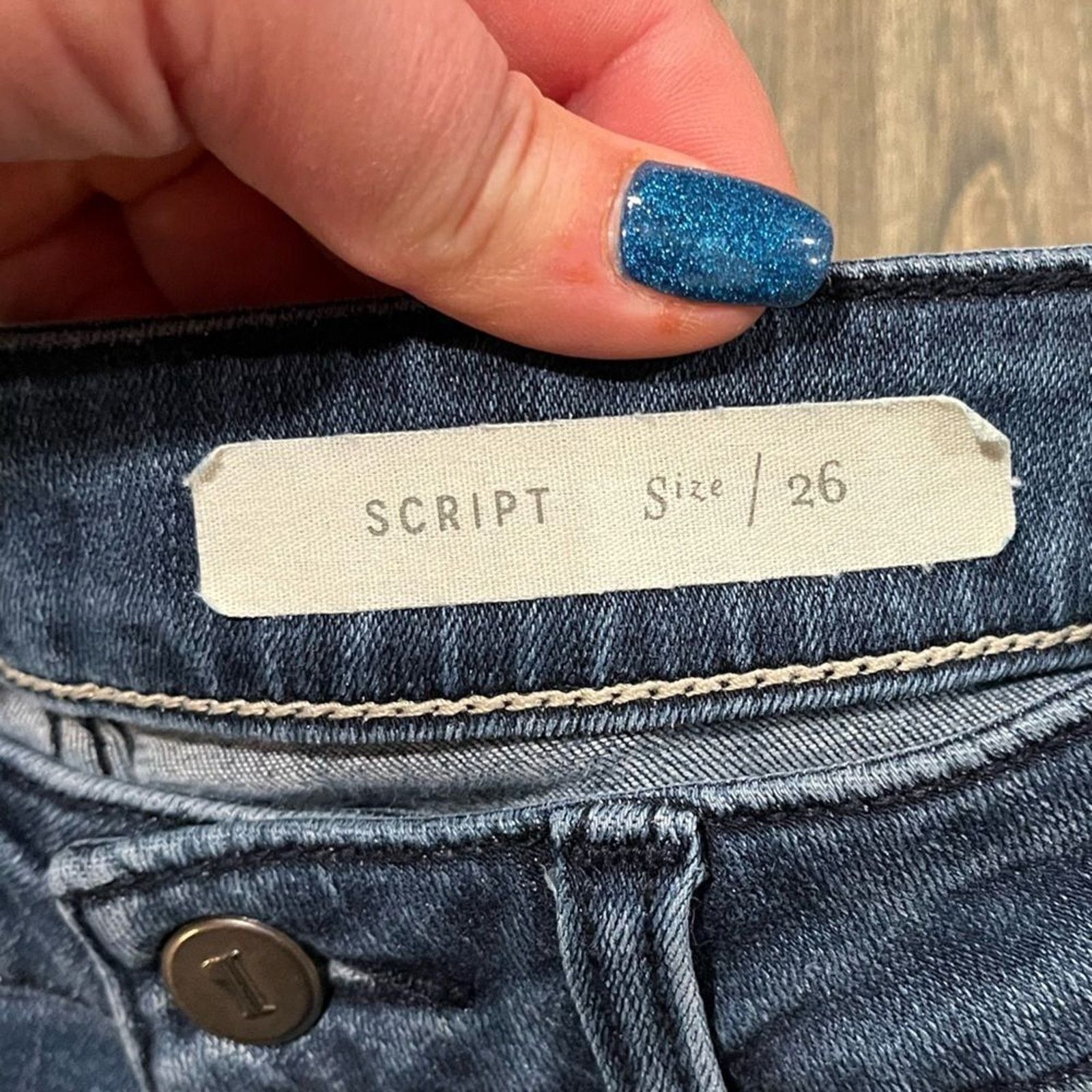 Anthropologie Pilcro The Letterpress Skinny Jeans Script Frayed Mid Rise Size 26" / US 2 / IT 38 - 9 Thumbnail