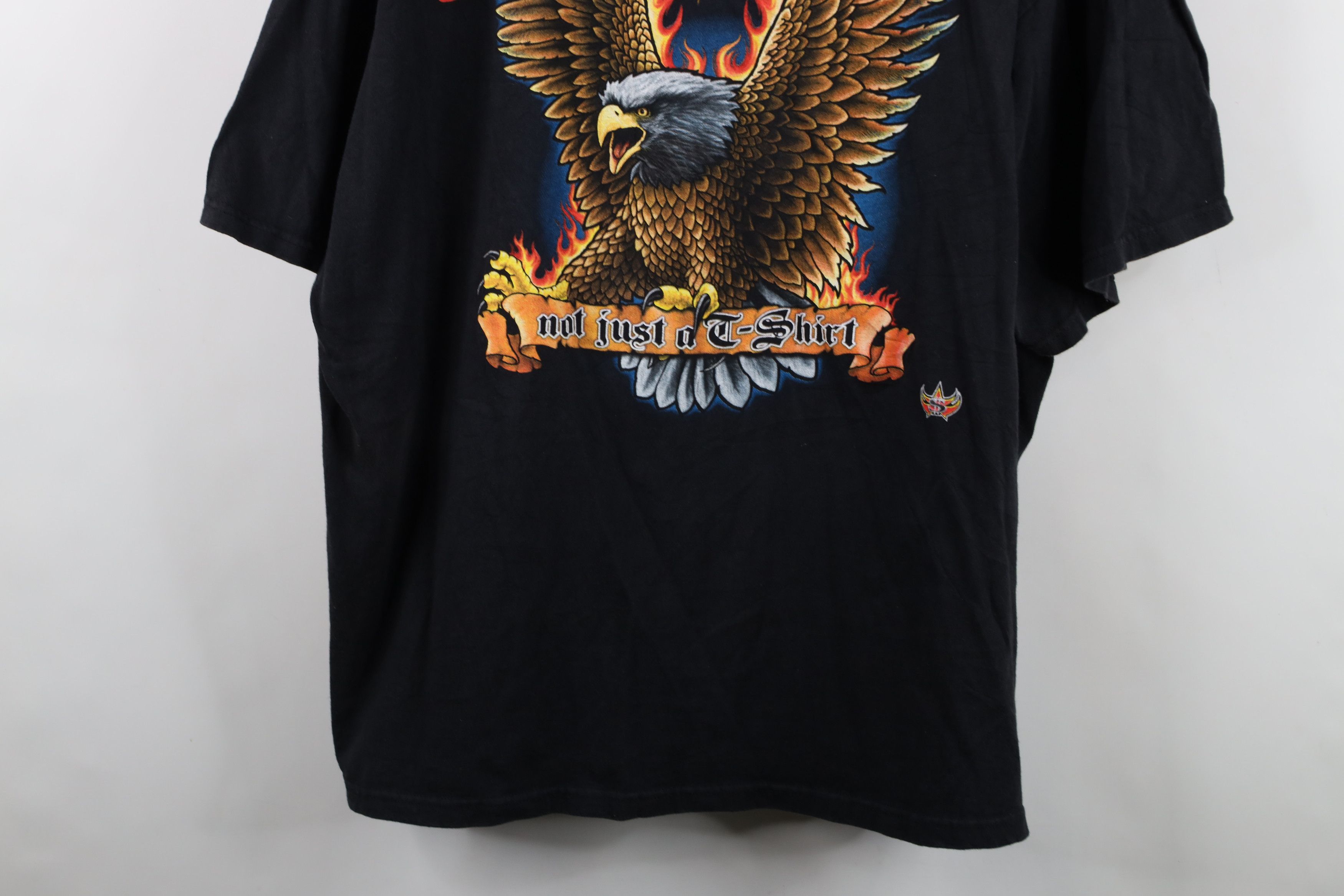 Vintage Vintage Y2K Streetwear Motorcycle Fire Flames T-Shirt Black Size US XXL / EU 58 / 5 - 3 Thumbnail