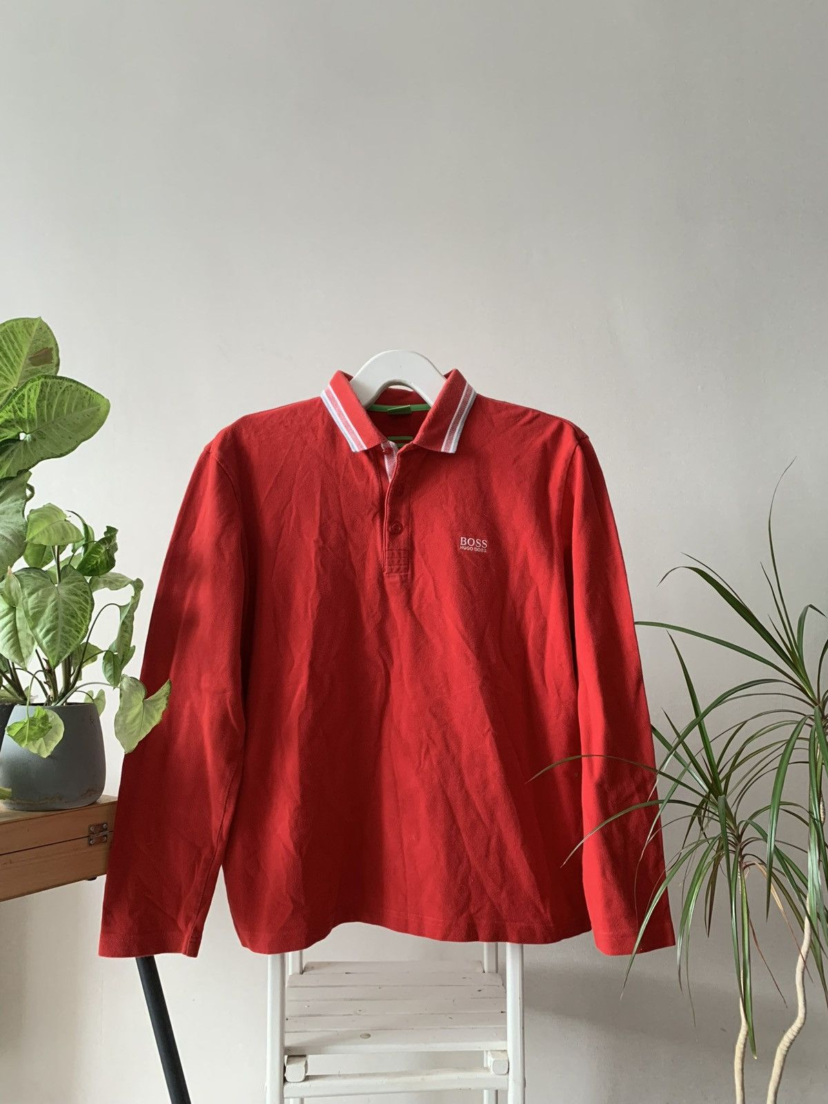 Vintage Vintage Y2K Hugo Boss Mini Logo Longsleeve Rugby Polo Shirt Size US S / EU 44-46 / 1 - 1 Thumbnail