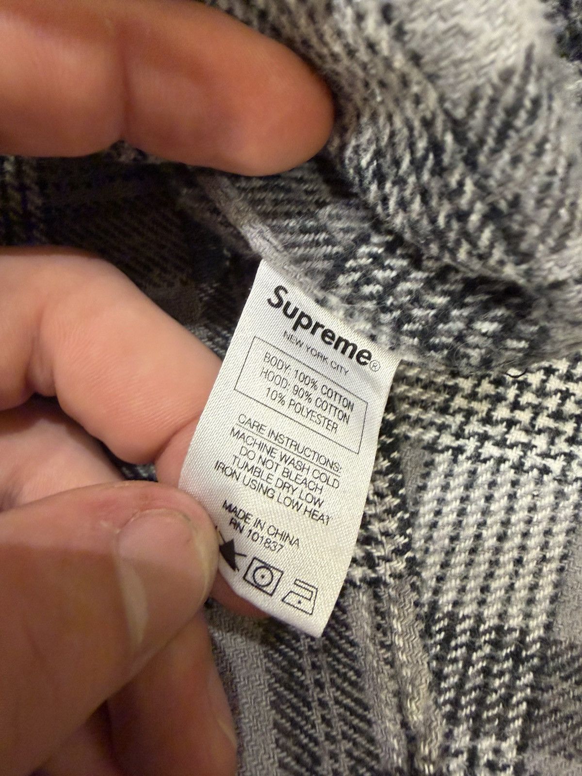 Supreme Supreme Flannel Hoodie - Grey Size US M / EU 48-50 / 2 - 4 Thumbnail