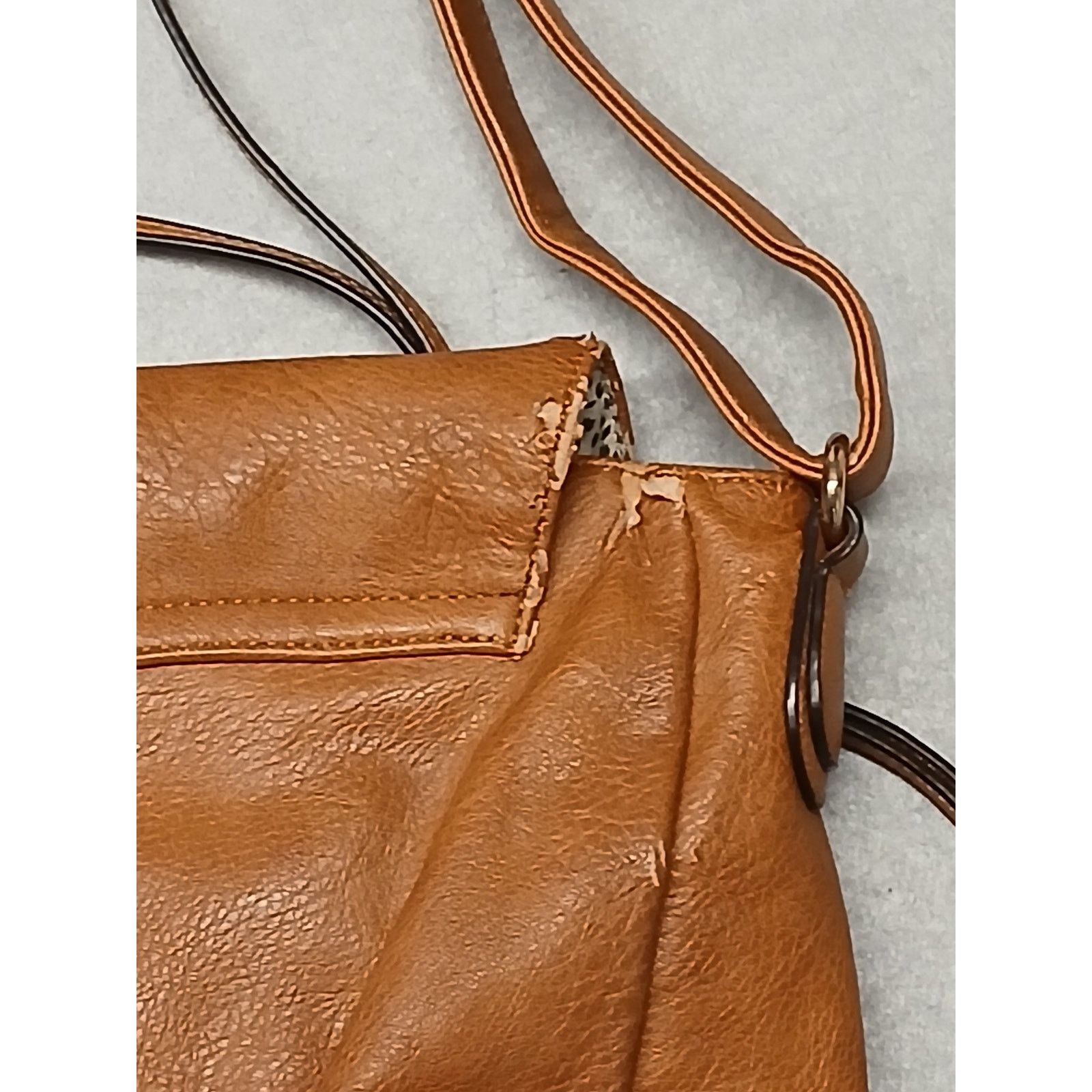 Call It Spring Call It Spring Orange Handcrafted Full Leather Saddle Bag Size ONE SIZE - 6 Thumbnail