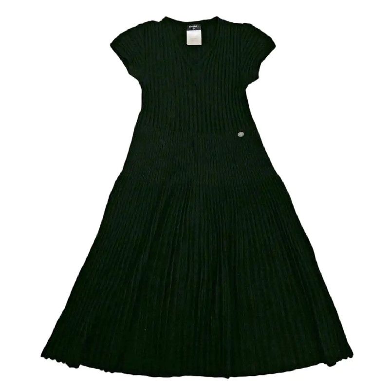 Chanel Chanel Black Wool Blend Midi Dress for Women 0089 Size XS / US 0-2 / IT 36-38 - 1 Thumbnail
