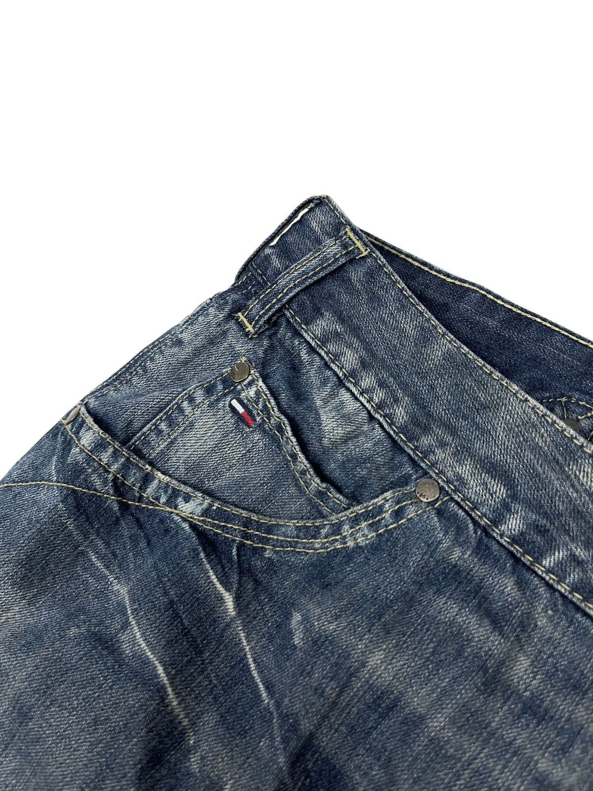 Tommy Hilfiger × Vintage Vintage y2k Tommy Hilfiger Deconstructed Denim Skirt Size 34" / US 12 / IT 48 - 6 Thumbnail