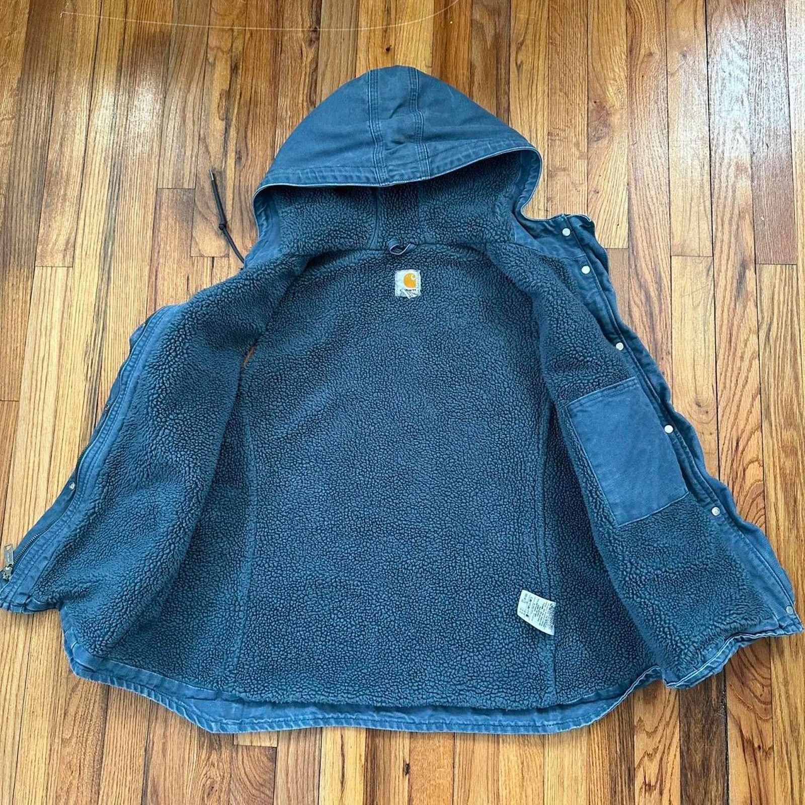 Carhartt Carhartt Hooded Vest Sherpa Lined Full Zip Blue Teal size XL Size XL / US 12-14 / IT 48-50 - 2 Thumbnail