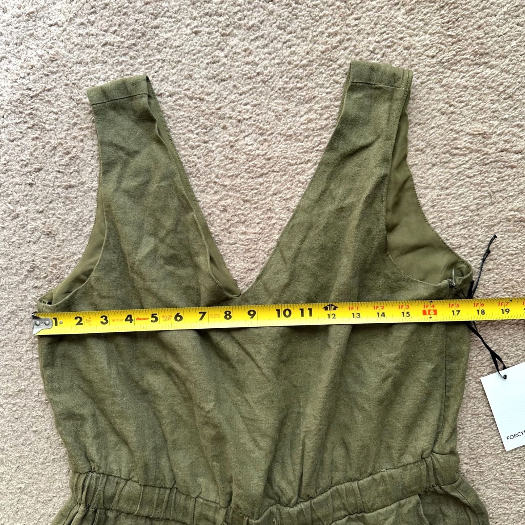 Vintage For Cynthia Romper Womens Large NWT Green Linen Blend Sleeveless Jumper Size L / US 10 / IT 46 - 6 Thumbnail
