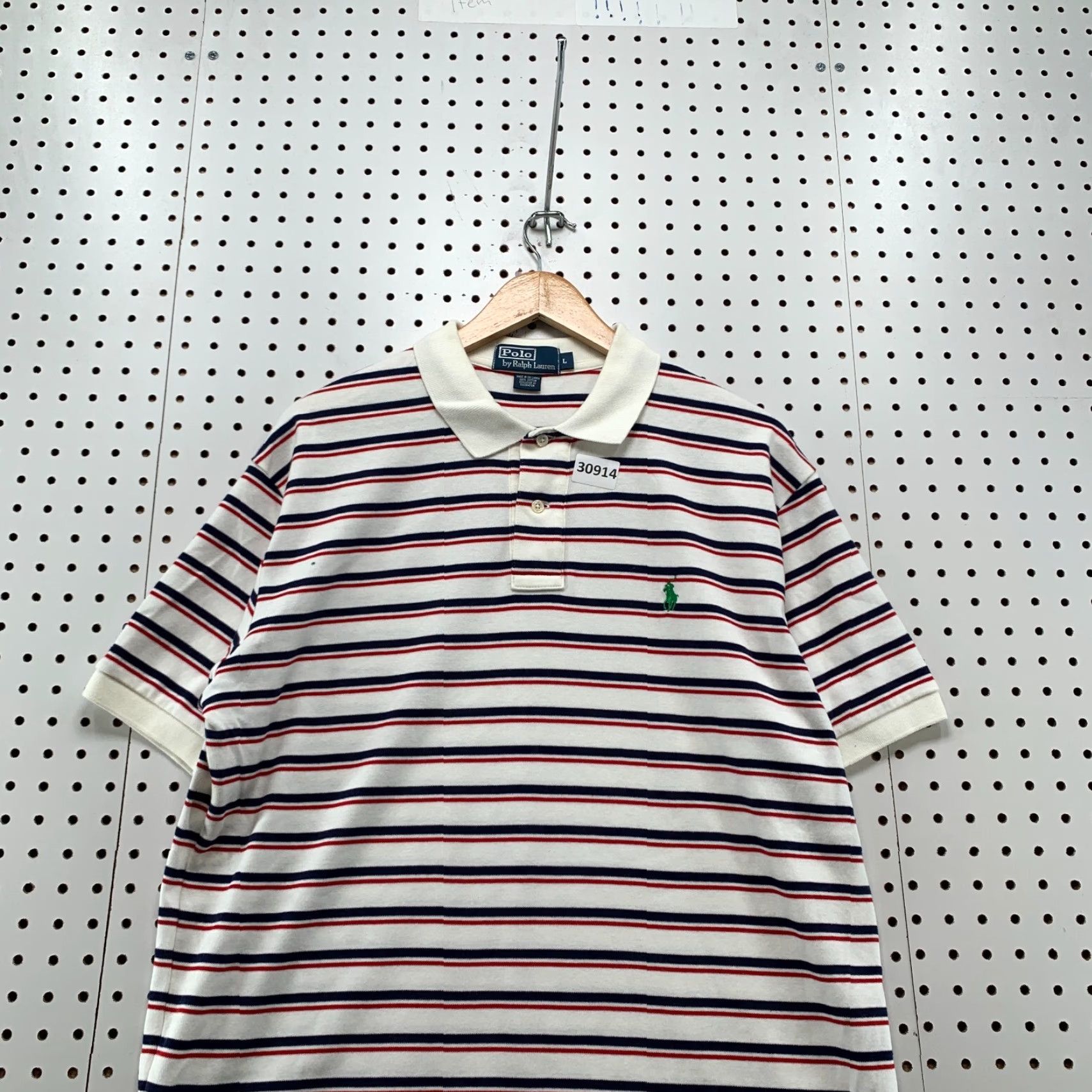 Ralph Lauren VINTAGE Polo Ralph Lauren Shirt Mens Large White Blue Red Striped Casual 24X30 Size US L / EU 52-54 / 3 - 5 Thumbnail