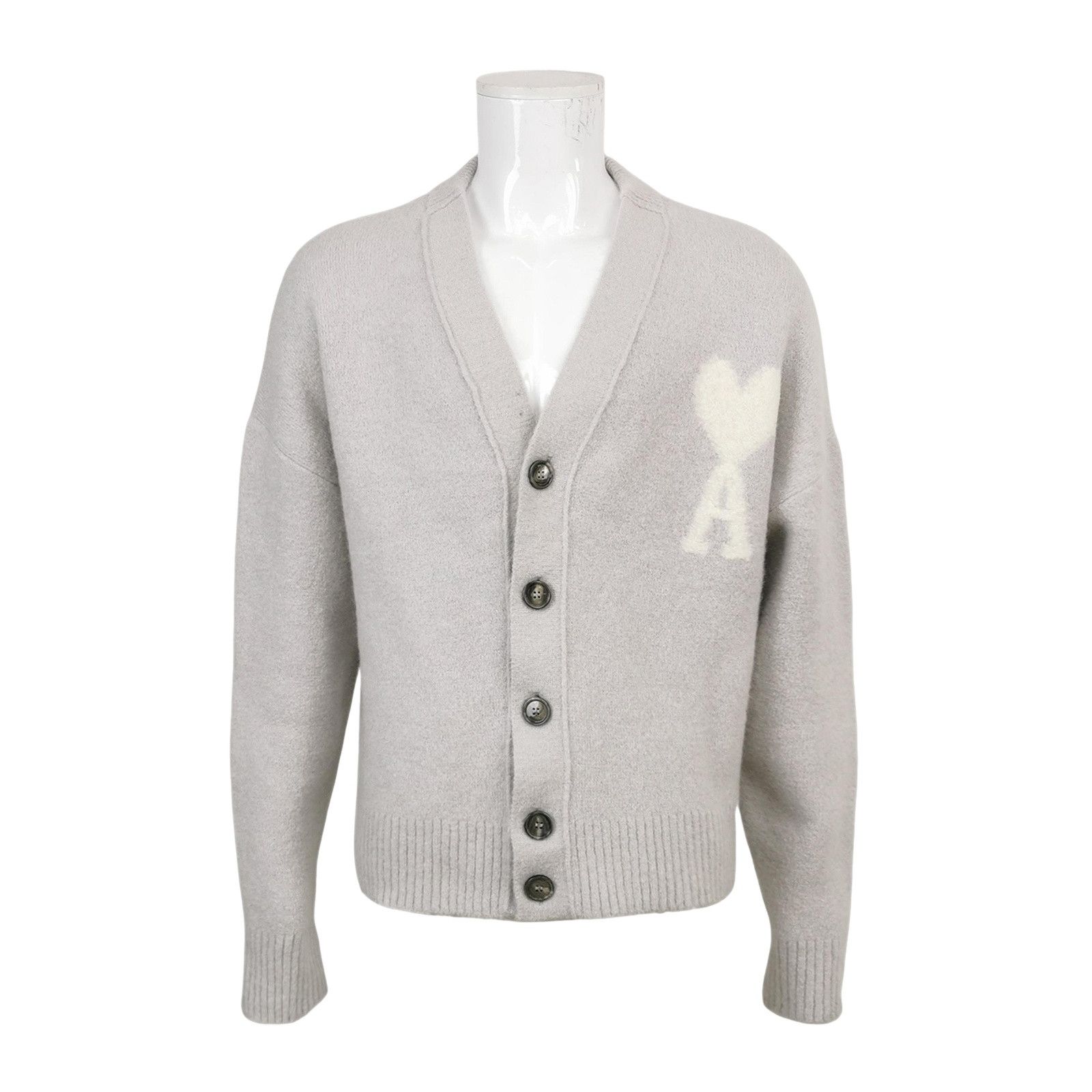 AMI AMI Heart Logo Alpaca Blend Cardigan XL Size US XL / EU 56 / 4 - 1 Thumbnail