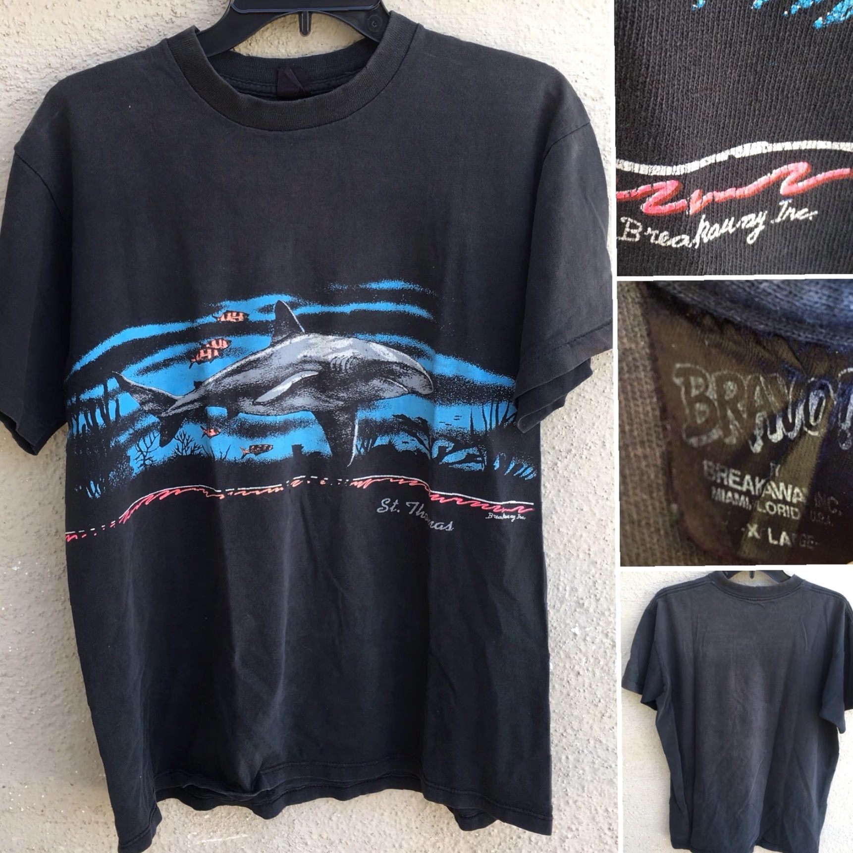 Vintage VINTAGE Bravo! St. Thomas T-Shirt XL Men Black Short Sleeve 100% Cotton Size US XL / EU 56 / 4 - 2 Thumbnail