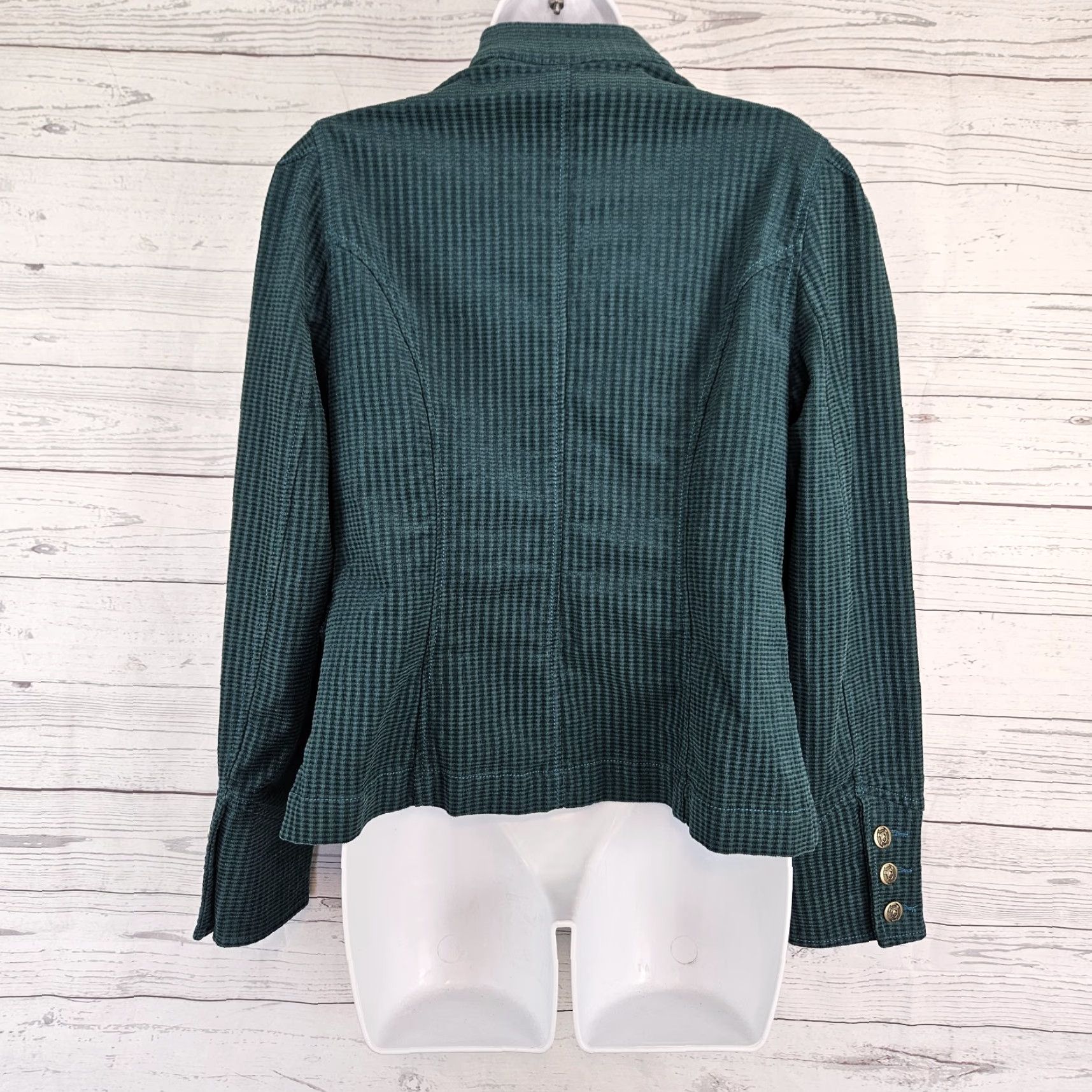 Vintage Cabi Lennon Jacket Womens M Green Teal Military Cotton Blend Jacket Size M / US 6-8 / IT 42-44 - 4 Thumbnail