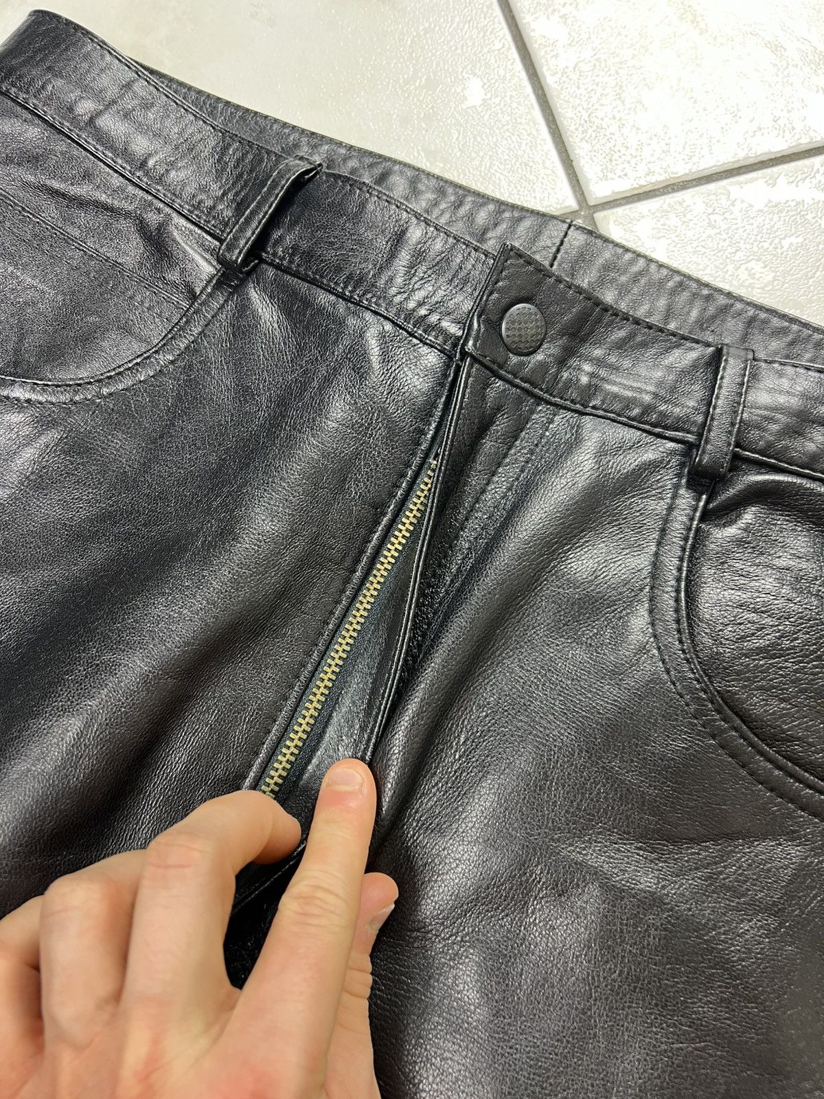 Genuine Leather Vintage genuine leather black opium casual pants trousers Size US 36 / EU 52 - 10 Thumbnail