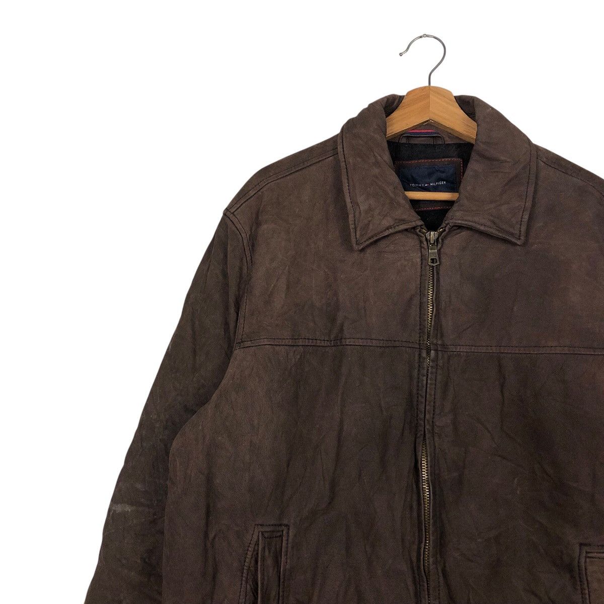 Genuine Leather 📌Vintage Genuine Leather Jacket Tommy Hilfiger Blanket Size US XL / EU 56 / 4 - 7 Thumbnail