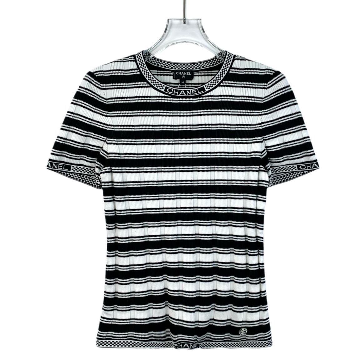 Chanel Chanel Colorblock Striped Cotton Knit Short-Sleeve Top (Size Size S / US 4 / IT 40 - 1 Thumbnail