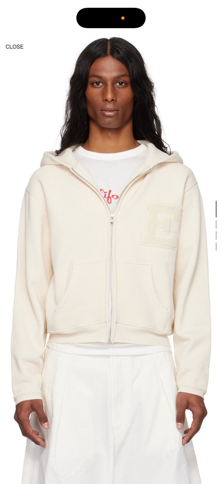 ERL ERL Off white varsity zip up hoodie Size US L / EU 52-54 / 3 - 1 Thumbnail