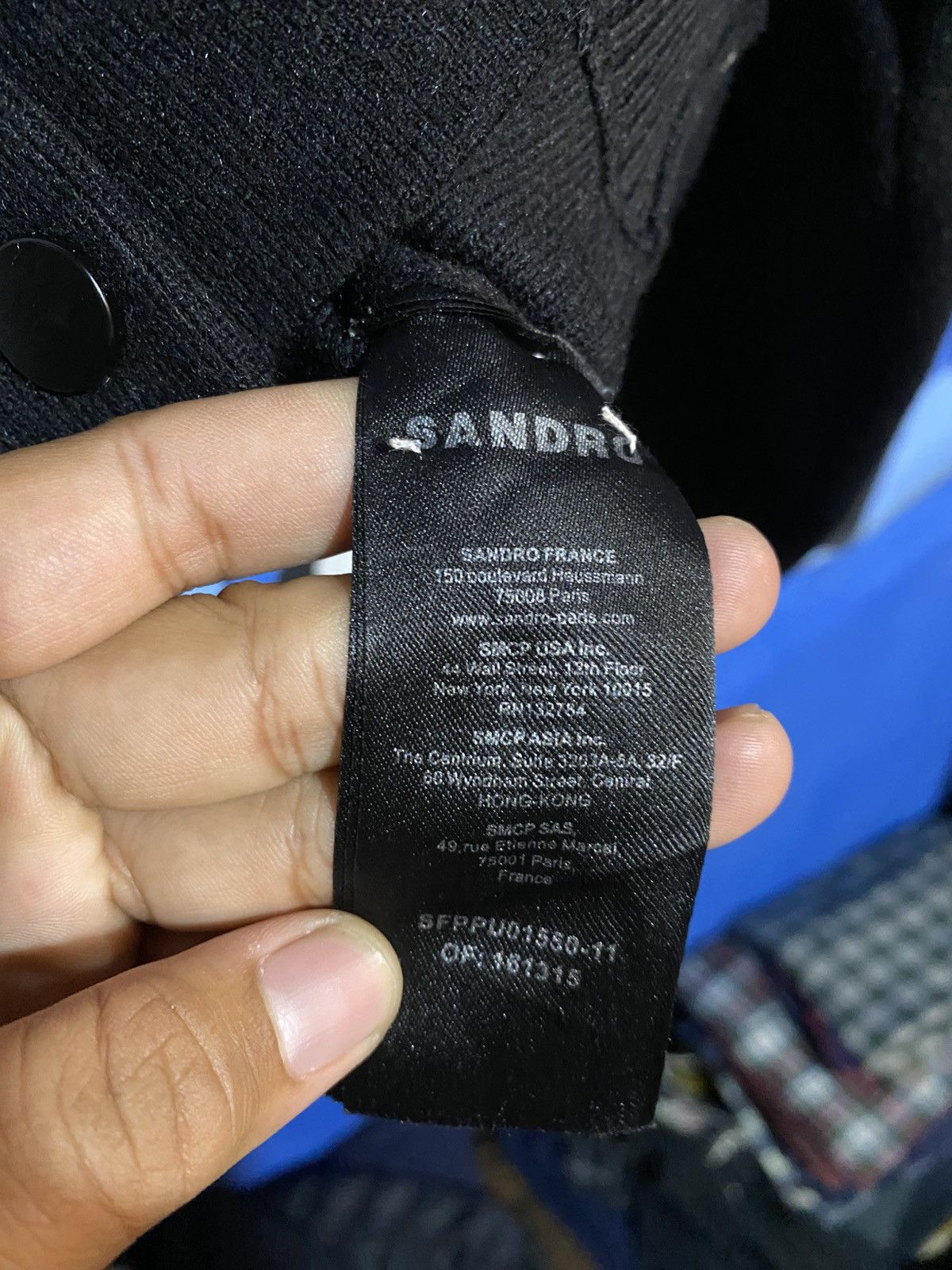 Sandro Sandro Black varsity fine knit bomber jacket Size S / US 4 / IT 40 - 6 Thumbnail