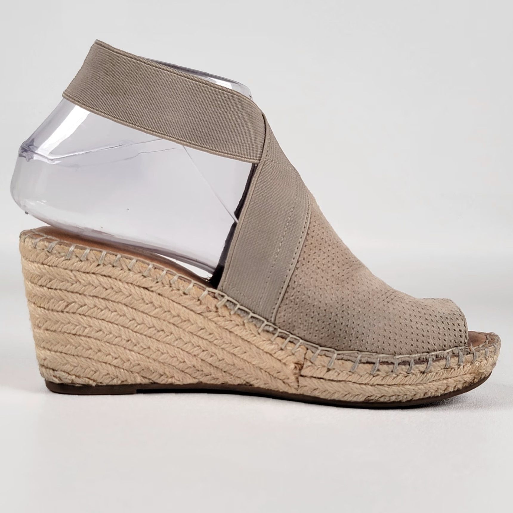 Vintage Gentle Souls by Kenneth Cole Sandal M Womens Espadrille Wedge Beige Leather Buckle Comfort 6/36 Size US 6 / IT 36 - 6 Thumbnail